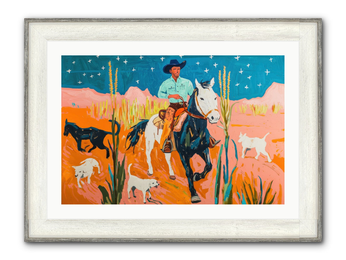 Painted Canyon Framed Print - Driftwood White 30x20