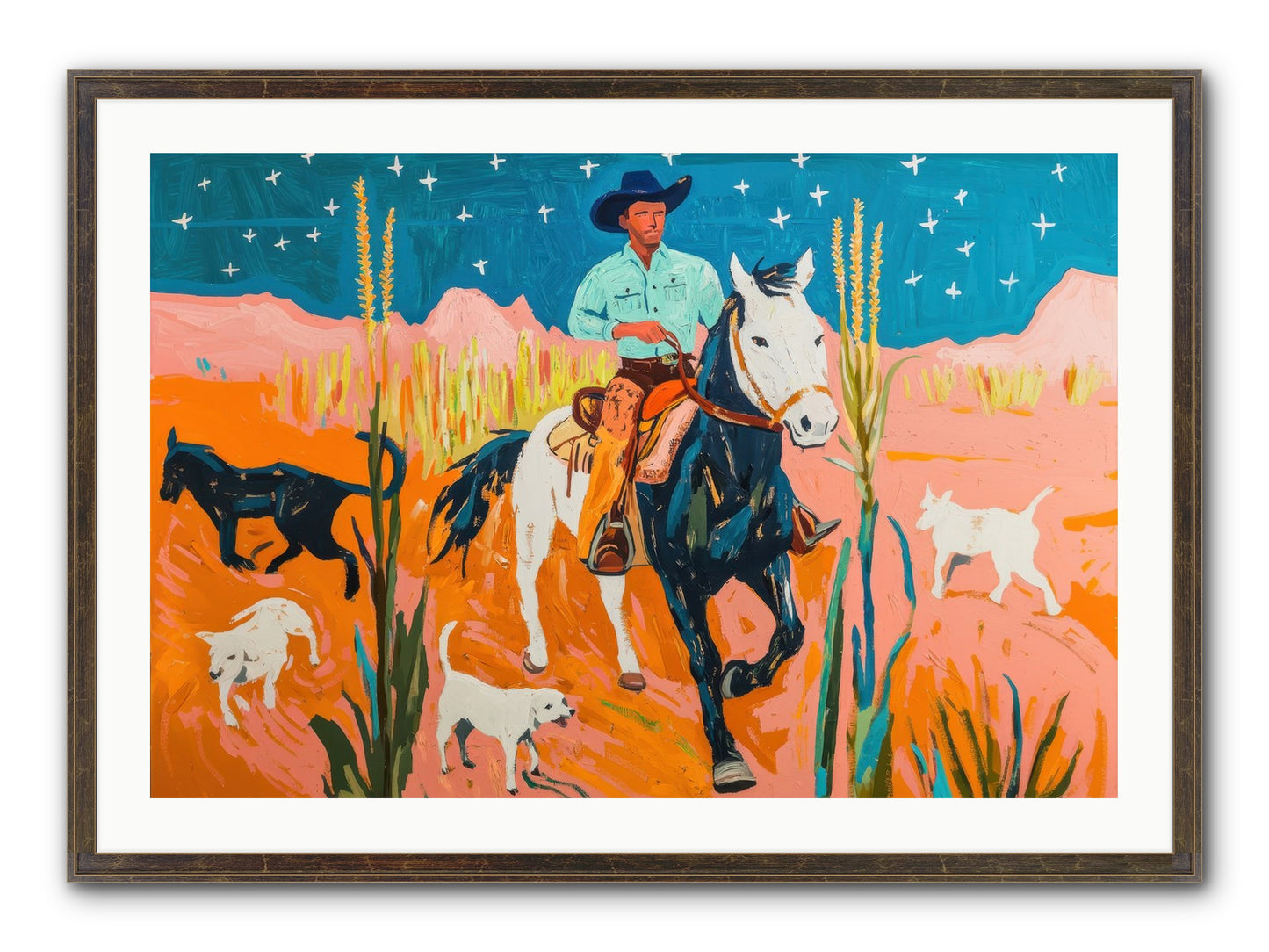 Painted Canyon Framed Print - Slimwoods Black/Gold 36x24