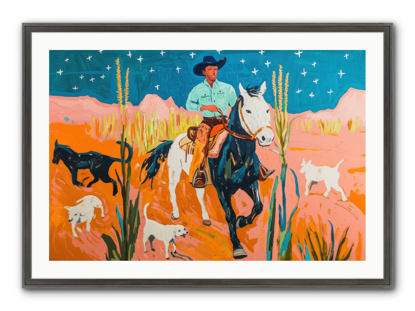 Painted Canyon Framed Print - Slimwoods Black/Silver 36x24