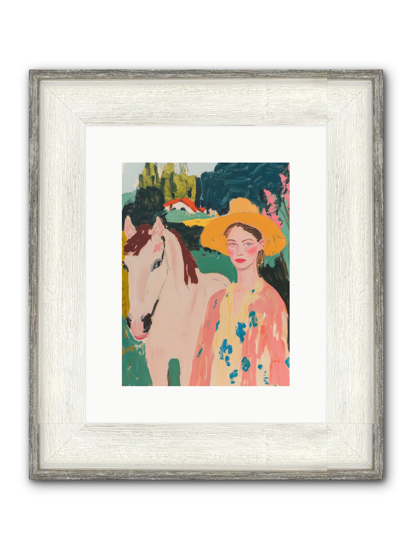 Painted Canyon Rider Framed Print - Driftwood White 9x12