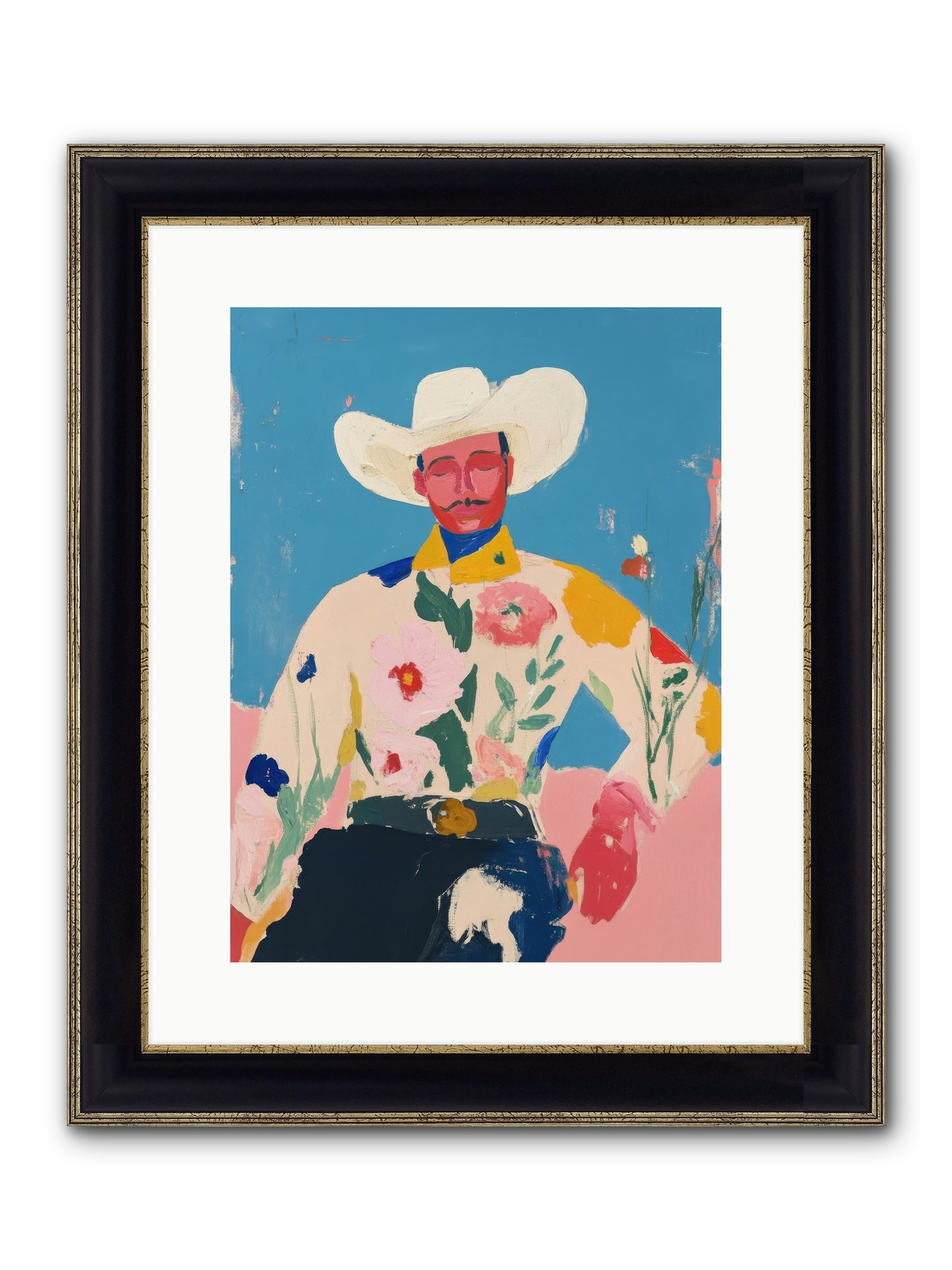 Painted Desert Tale Framed Print - Black & Gold 12x16