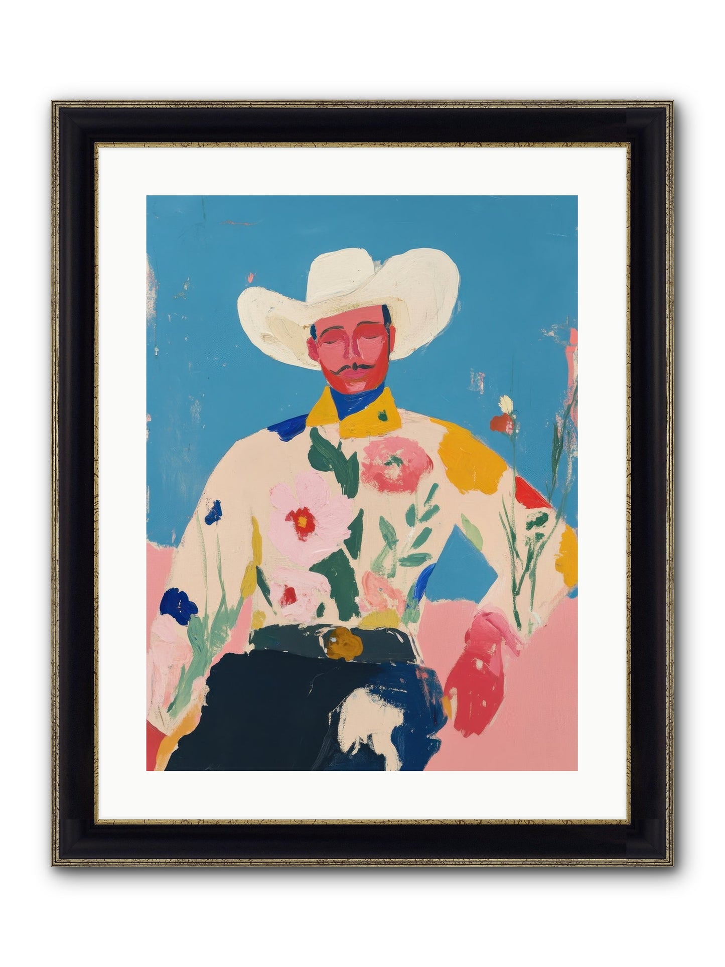 Painted Desert Tale Framed Print - Black & Gold 18x24