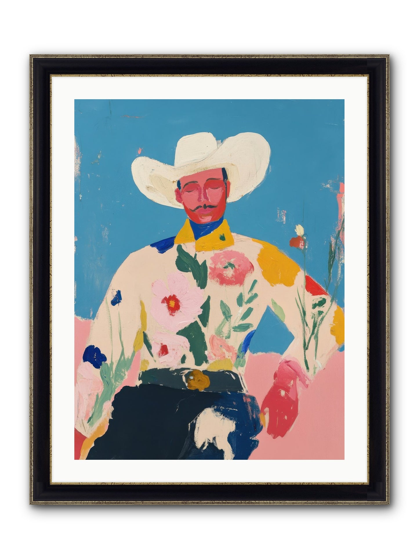 Painted Desert Tale Framed Print - Black & Gold 24x32