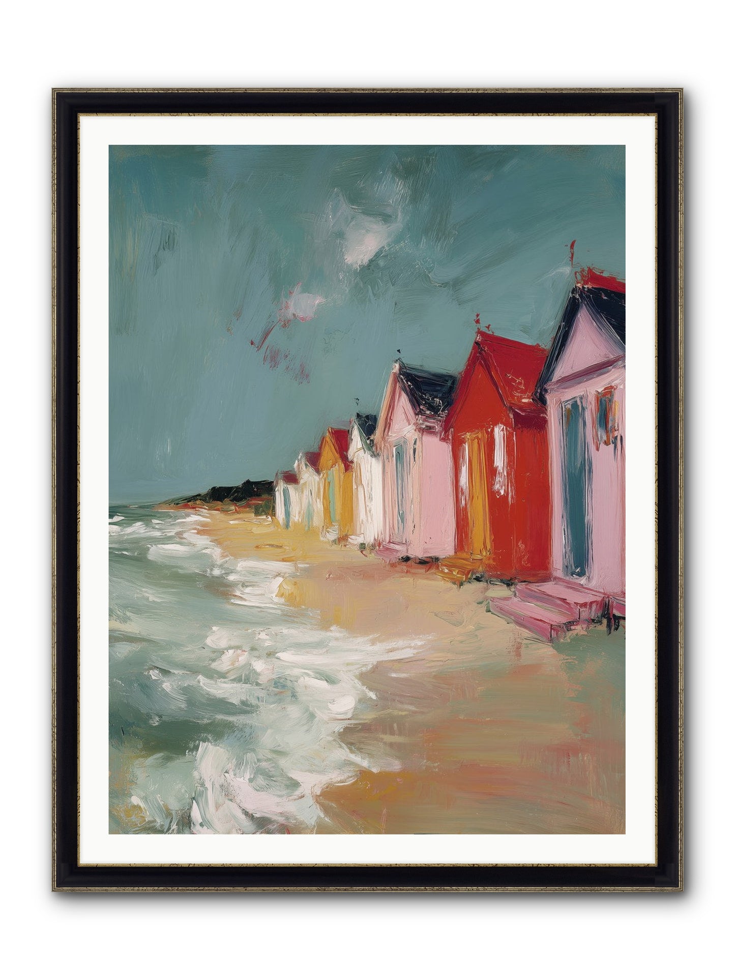 Painted Dreams Framed Print - Black & Gold 36x48