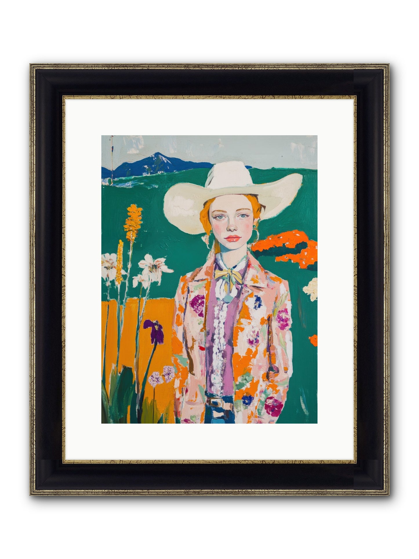 Painted Earth Framed Print - Black & Gold 12x16
