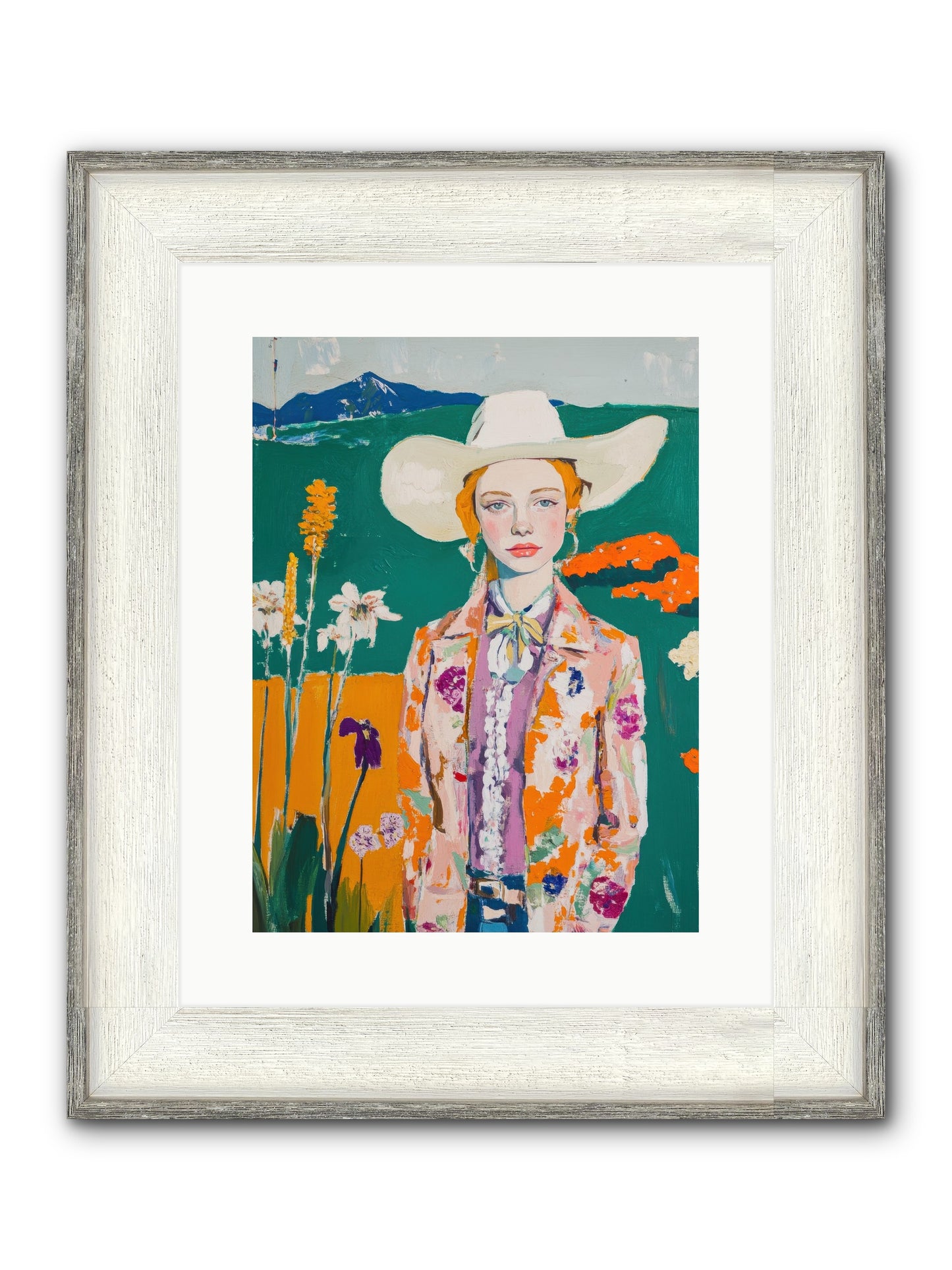 Painted Earth Framed Print - Driftwood White 12x16
