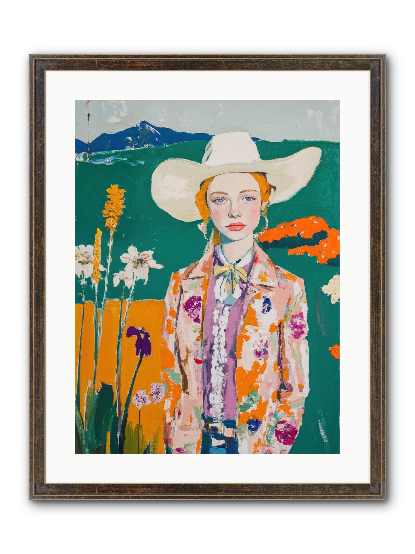 Painted Earth Framed Print - Slimwoods Black/Gold 18x24