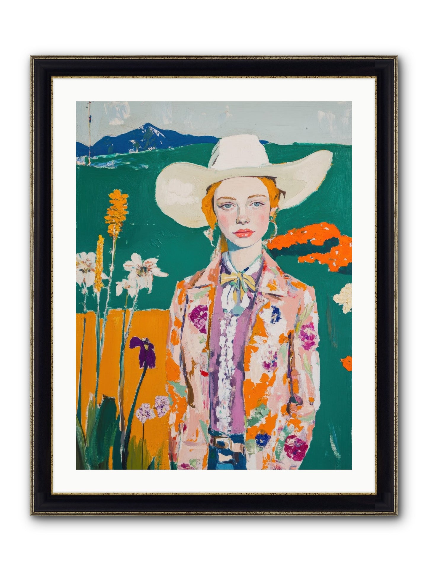 Painted Earth Framed Print - Black & Gold 24x32