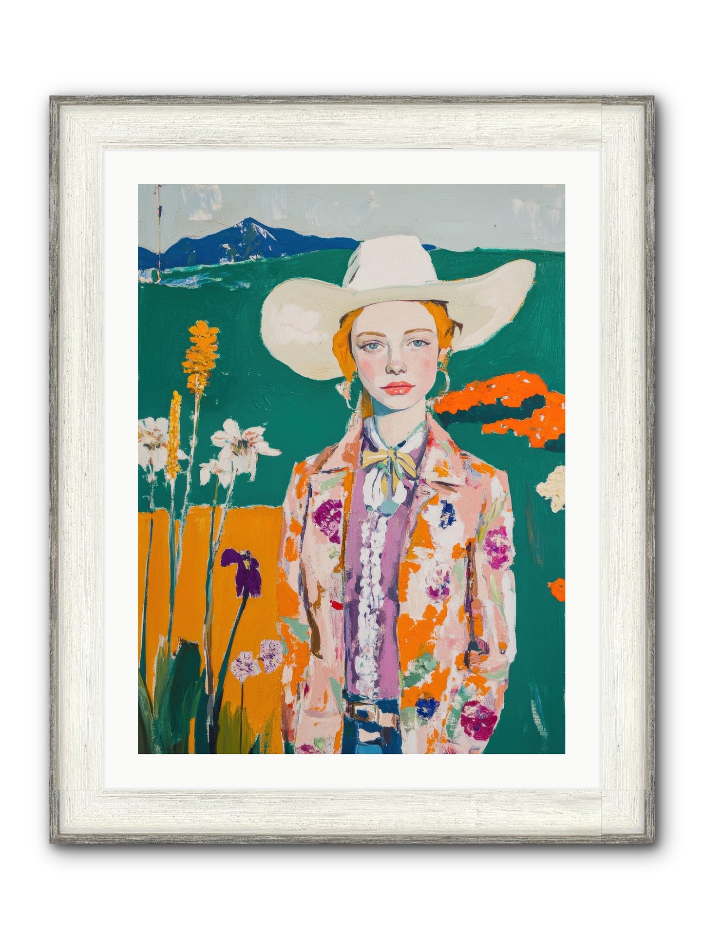 Painted Earth Framed Print - Driftwood White 24x32
