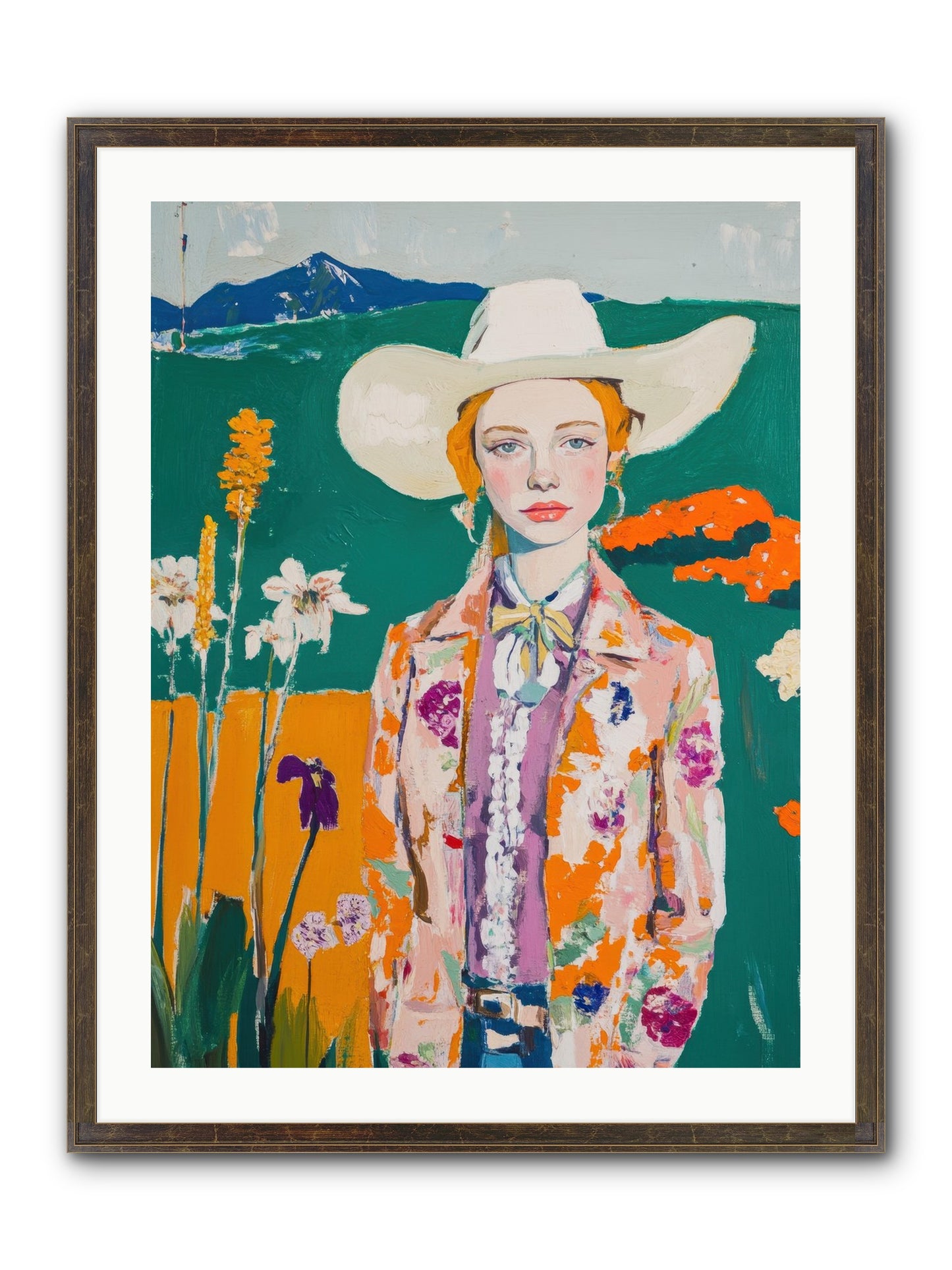 Painted Earth Framed Print - Slimwoods Black/Gold 24x32