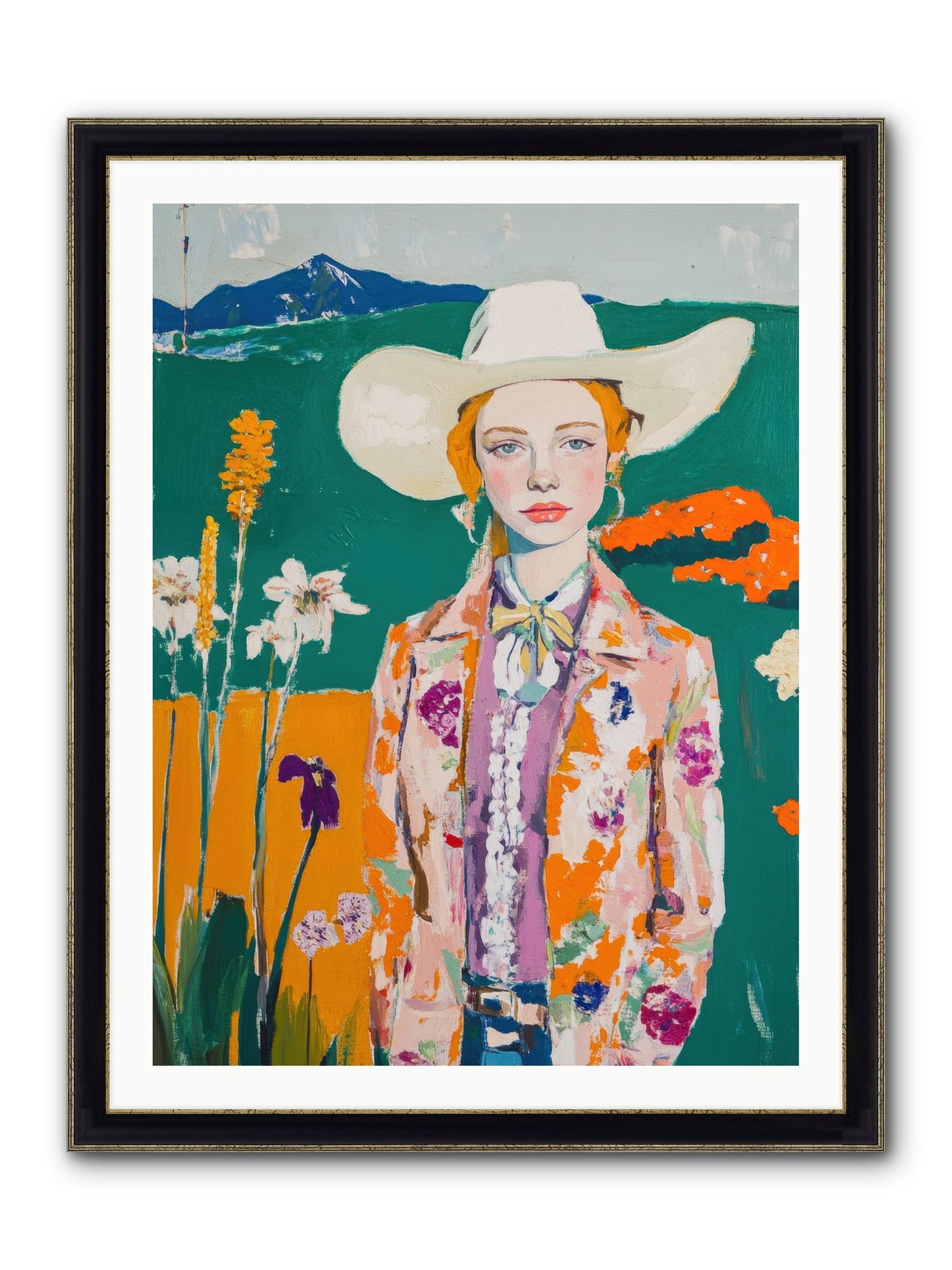 Painted Earth Framed Print - Black & Gold 30x40