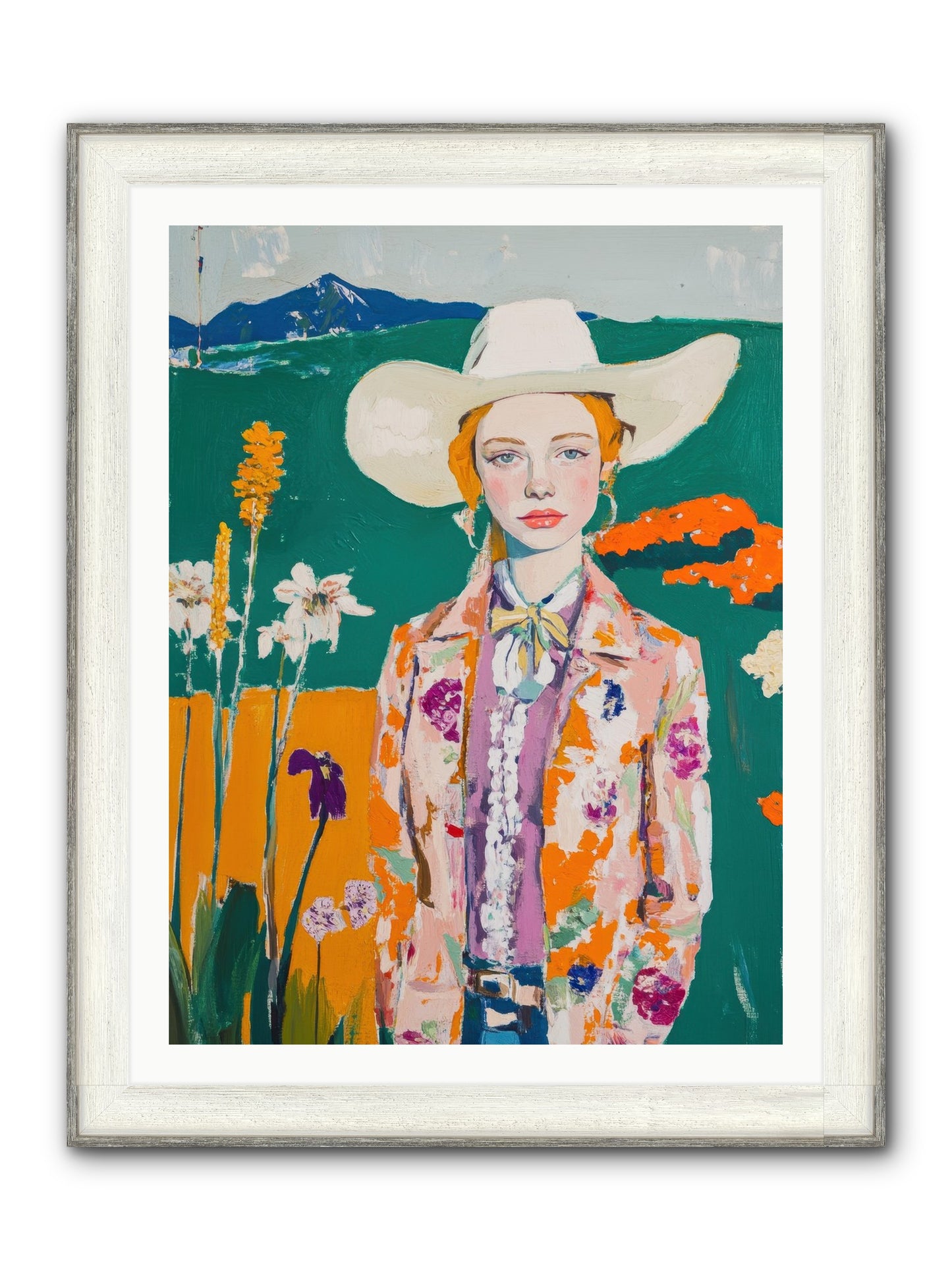 Painted Earth Framed Print - Driftwood White 30x40