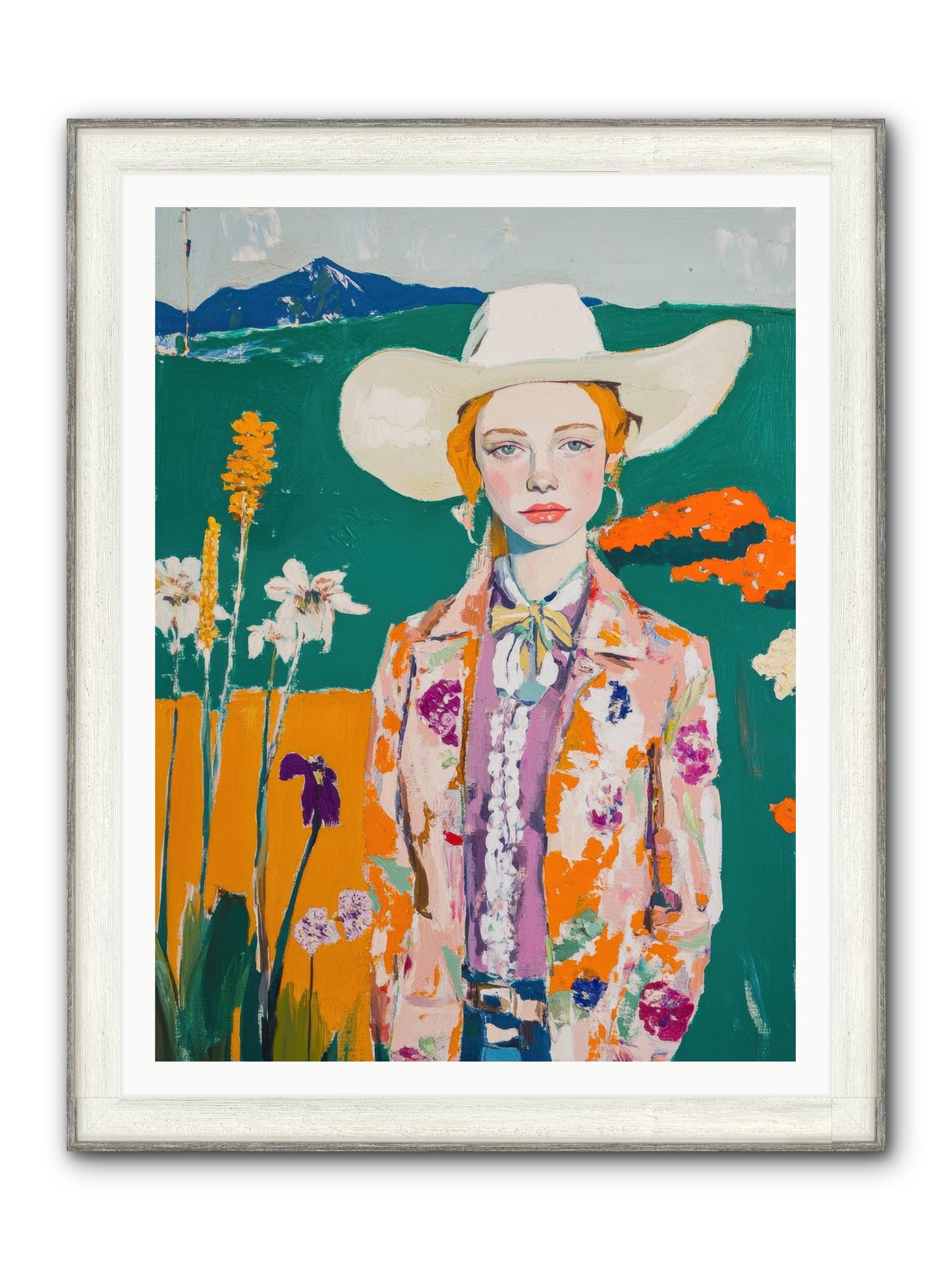 Painted Earth Framed Print - Driftwood White 36x48