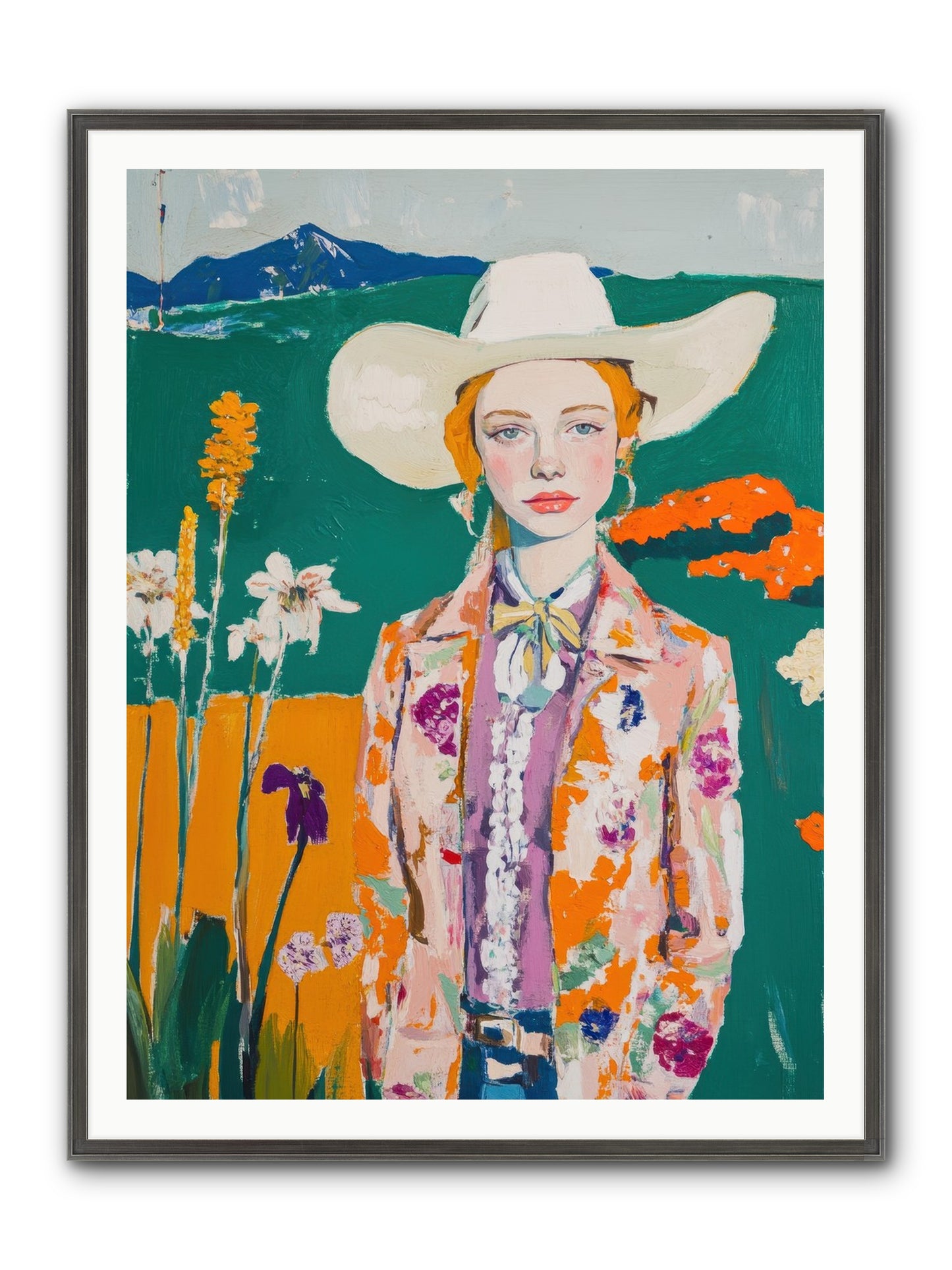 Painted Earth Framed Print - Slimwoods Black/Silver 36x48