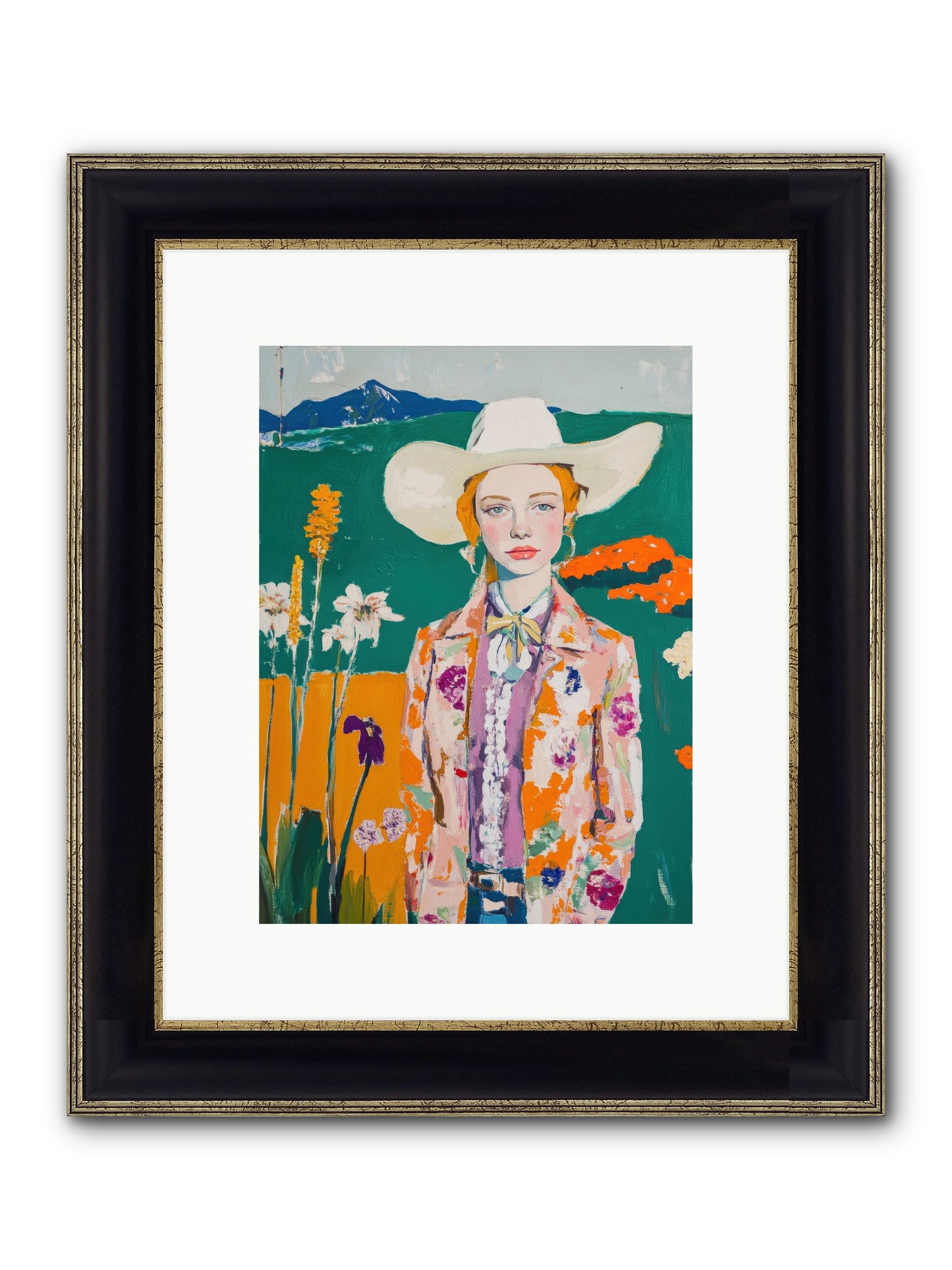 Painted Earth Framed Print - Black & Gold 9x12