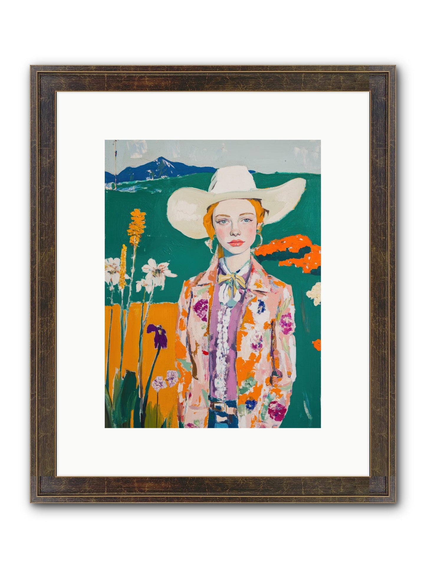 Painted Earth Framed Print - Slimwoods Black/Gold 9x12