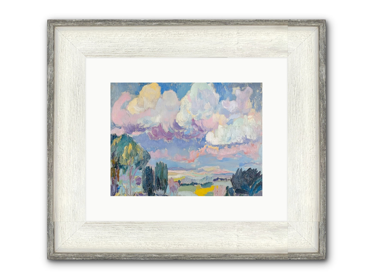Painted Provence Evening Framed Print - Driftwood White 12x9