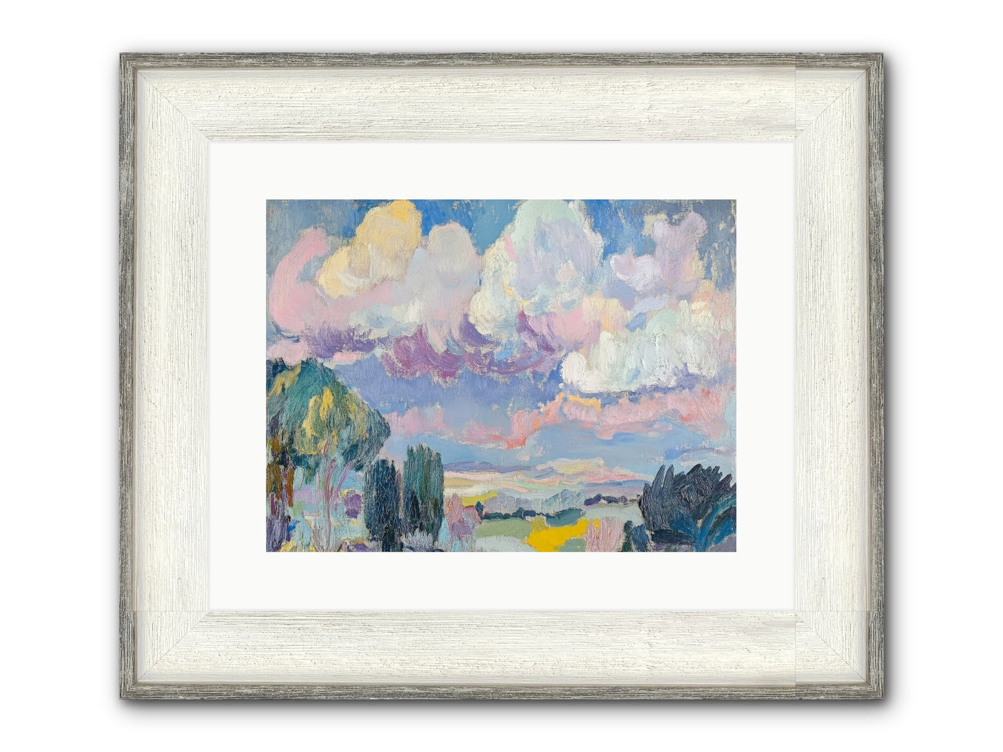 Painted Provence Evening Framed Print - Driftwood White 16x12