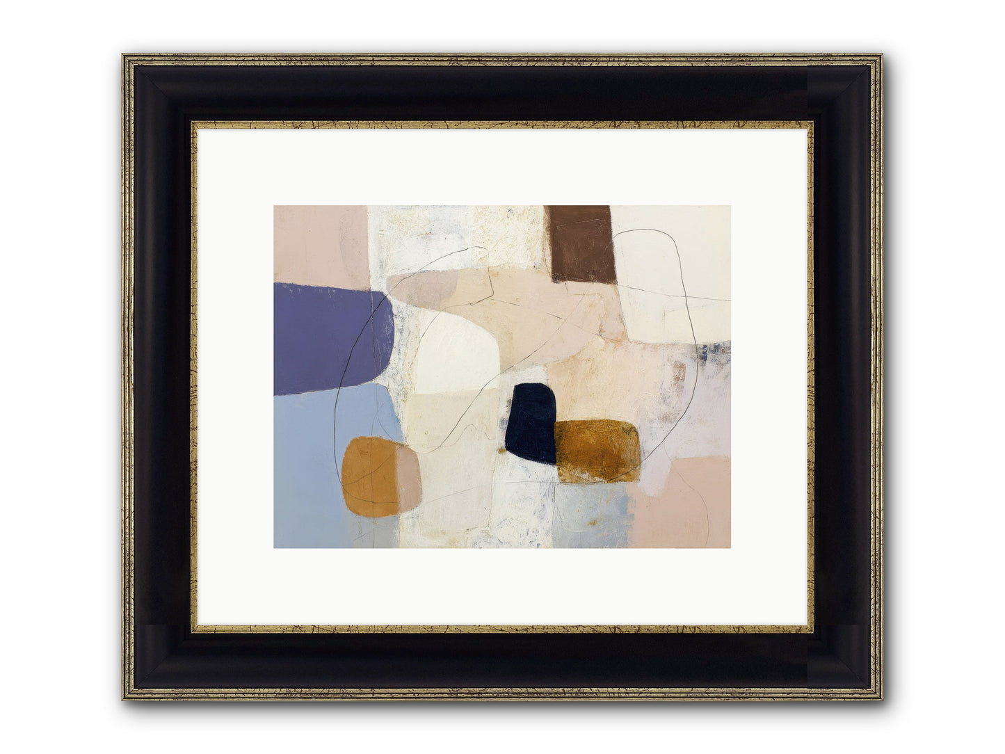 Painted Silence Framed Print - Black & Gold 12x9