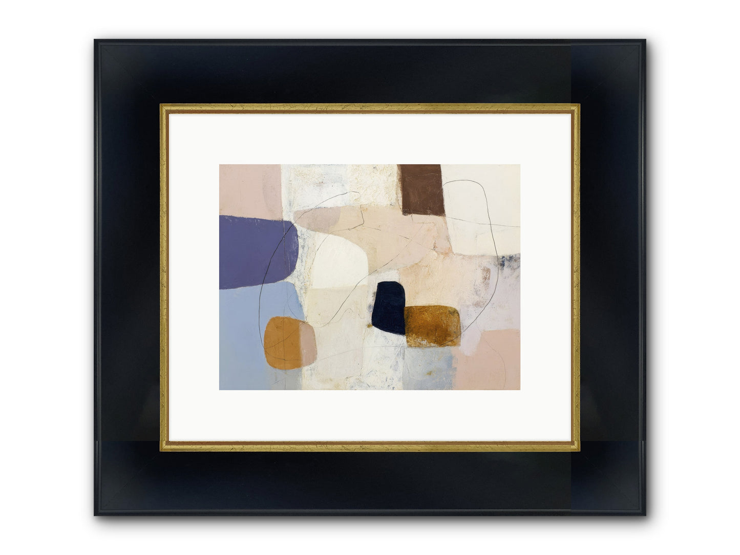 Painted Silence Framed Print - Wide Black w/Gold 12x9