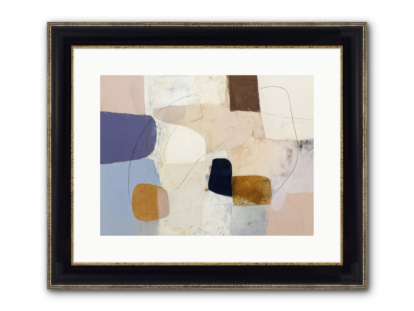 Painted Silence Framed Print - Black & Gold 16x12