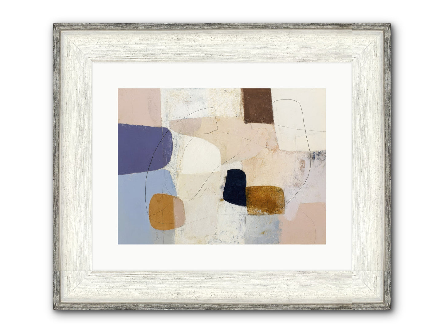 Painted Silence Framed Print - Driftwood White 16x12