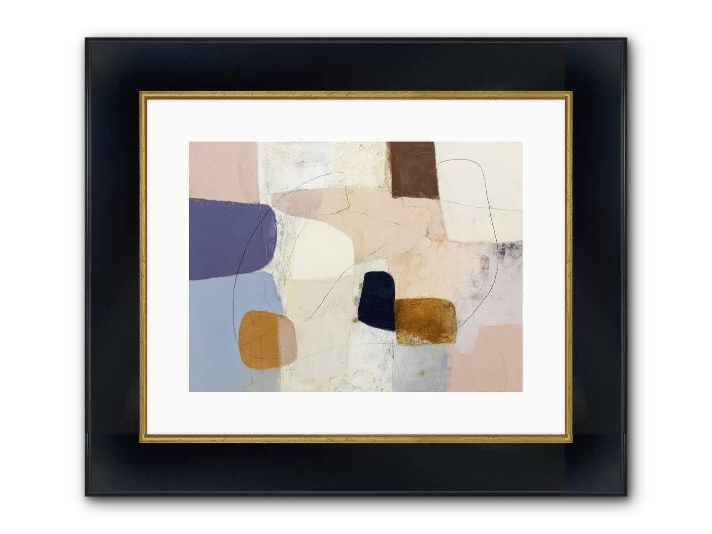 Painted Silence Framed Print - Wide Black w/Gold 16x12