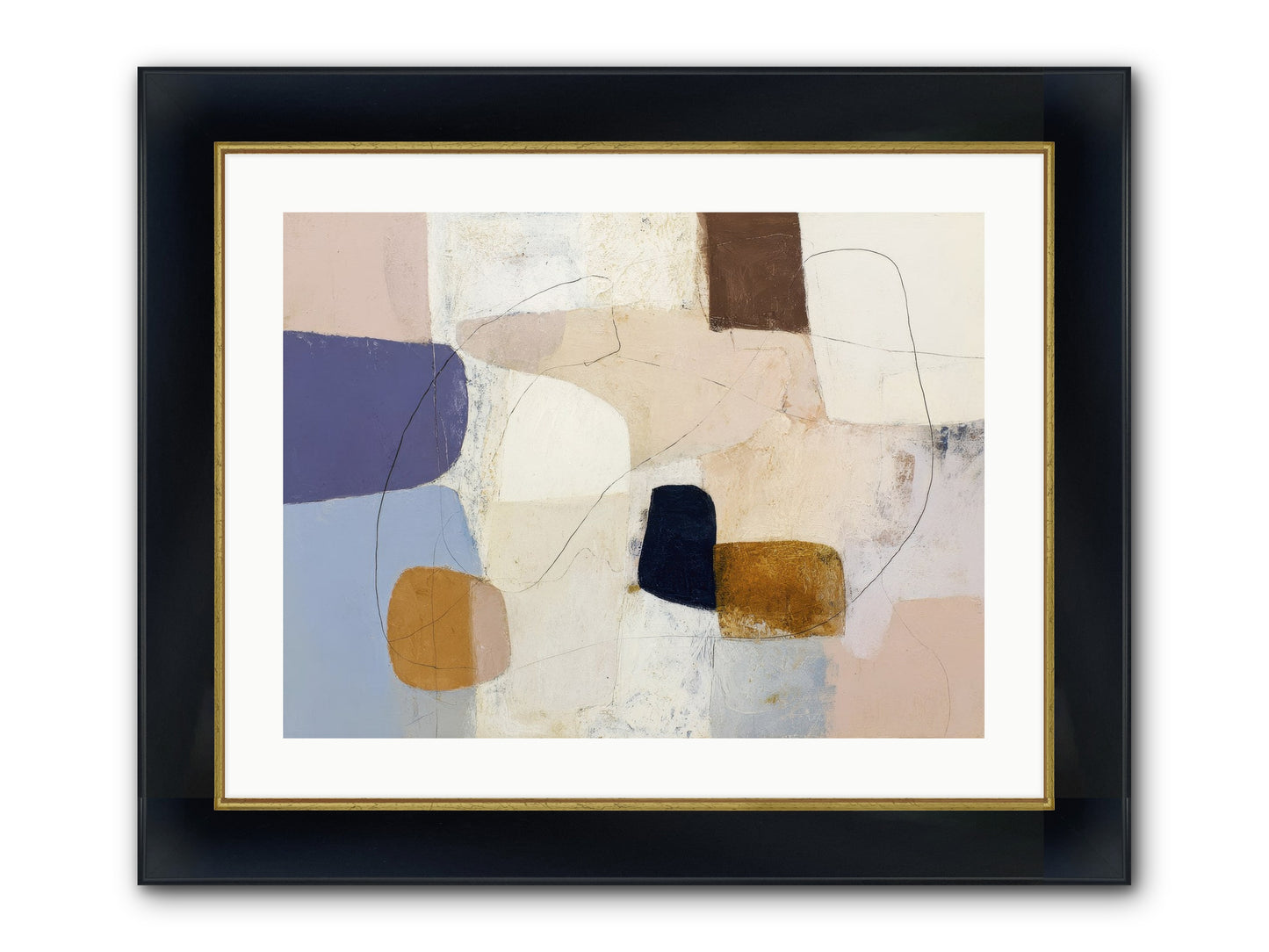 Painted Silence Framed Print - Wide Black w/Gold 24x18