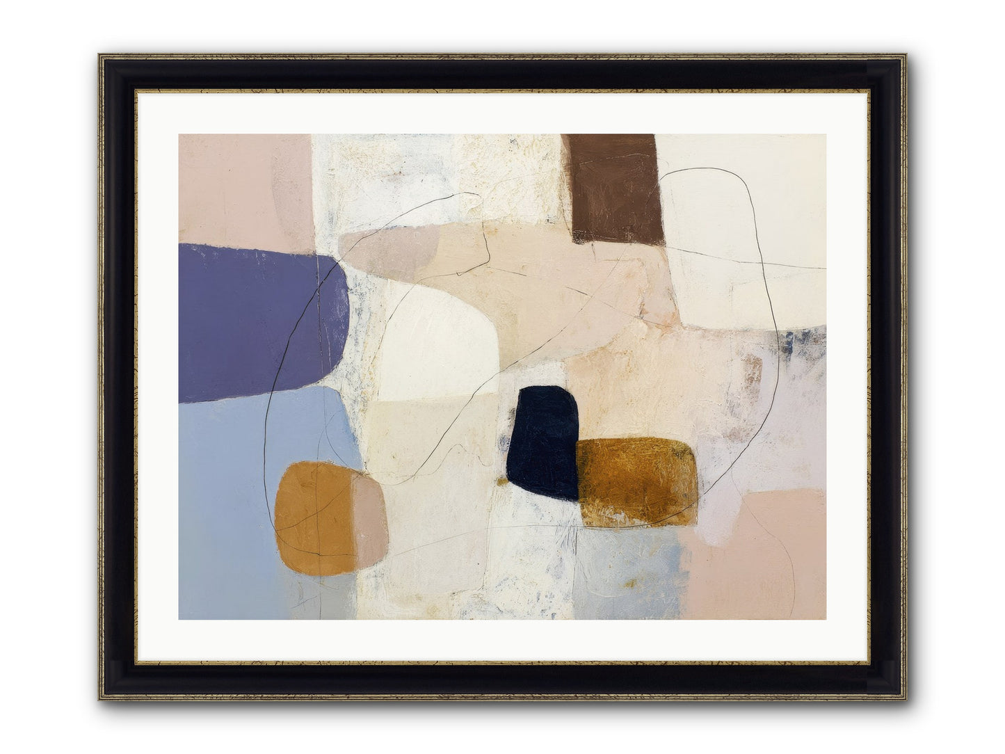 Painted Silence Framed Print - Black & Gold 32x24