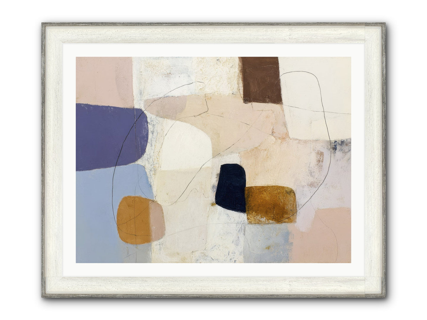 Painted Silence Framed Print - Driftwood White 40x30
