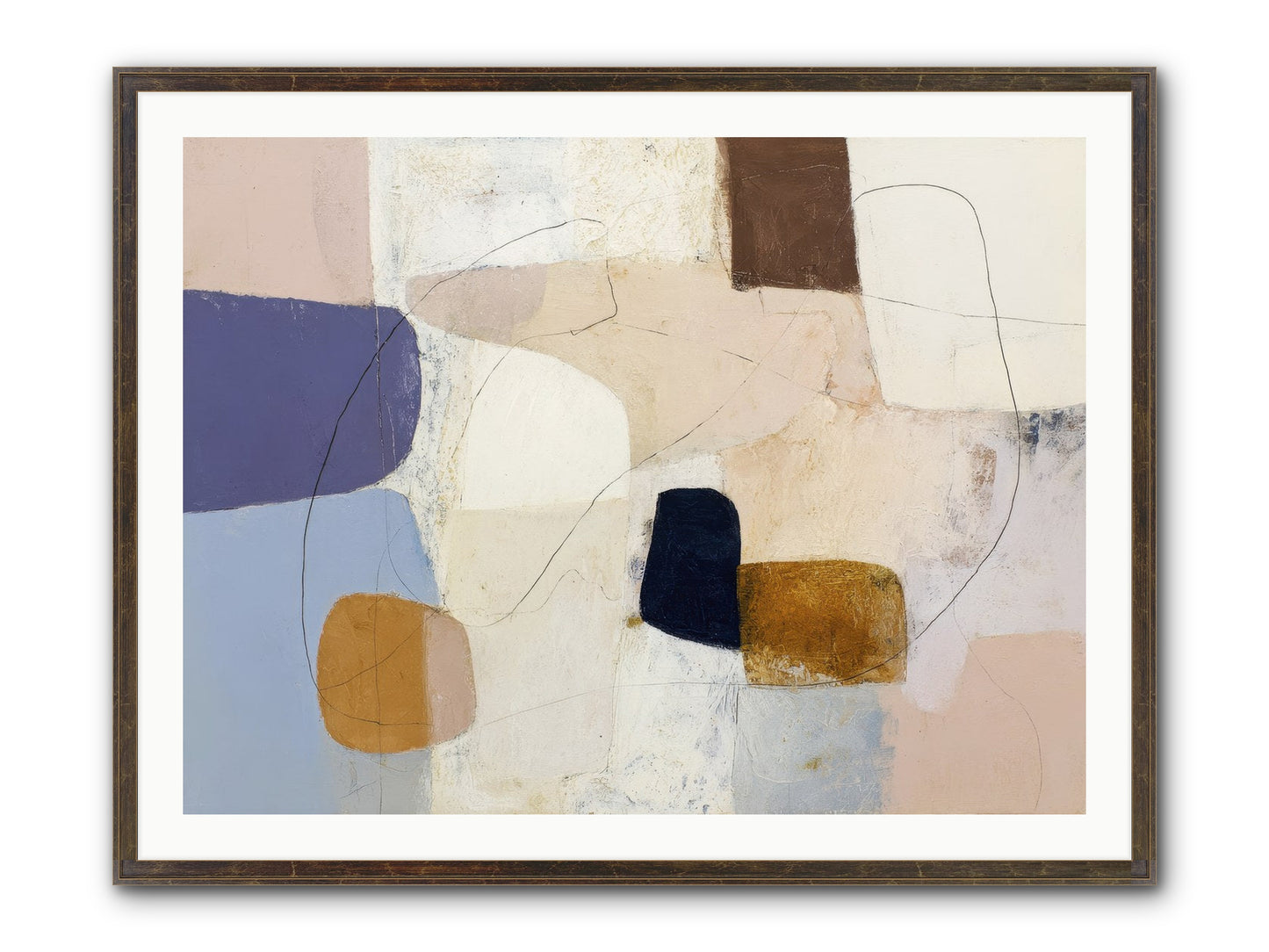 Painted Silence Framed Print - Slimwoods Black/Gold 40x30