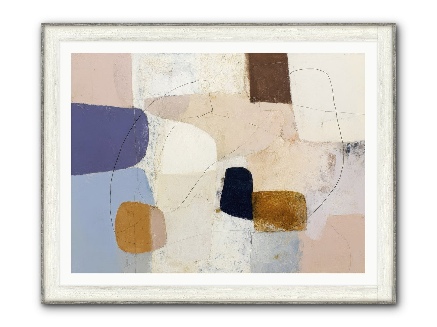 Painted Silence Framed Print - Driftwood White 48x36