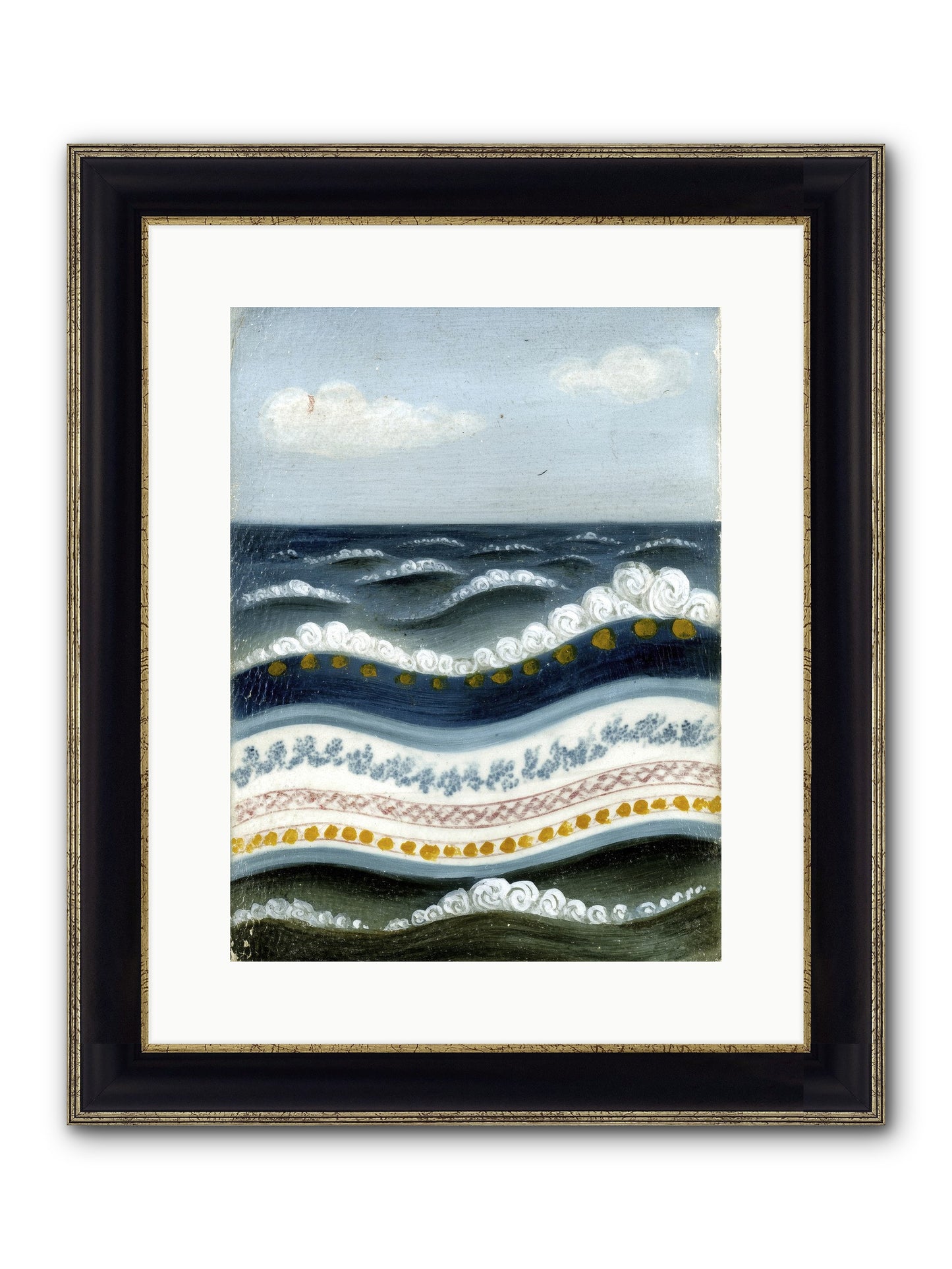 Painted Waters Framed Print - Black & Gold 12x16