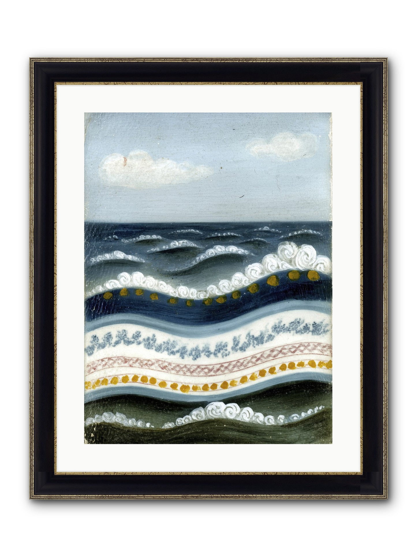 Painted Waters Framed Print - Black & Gold 18x24