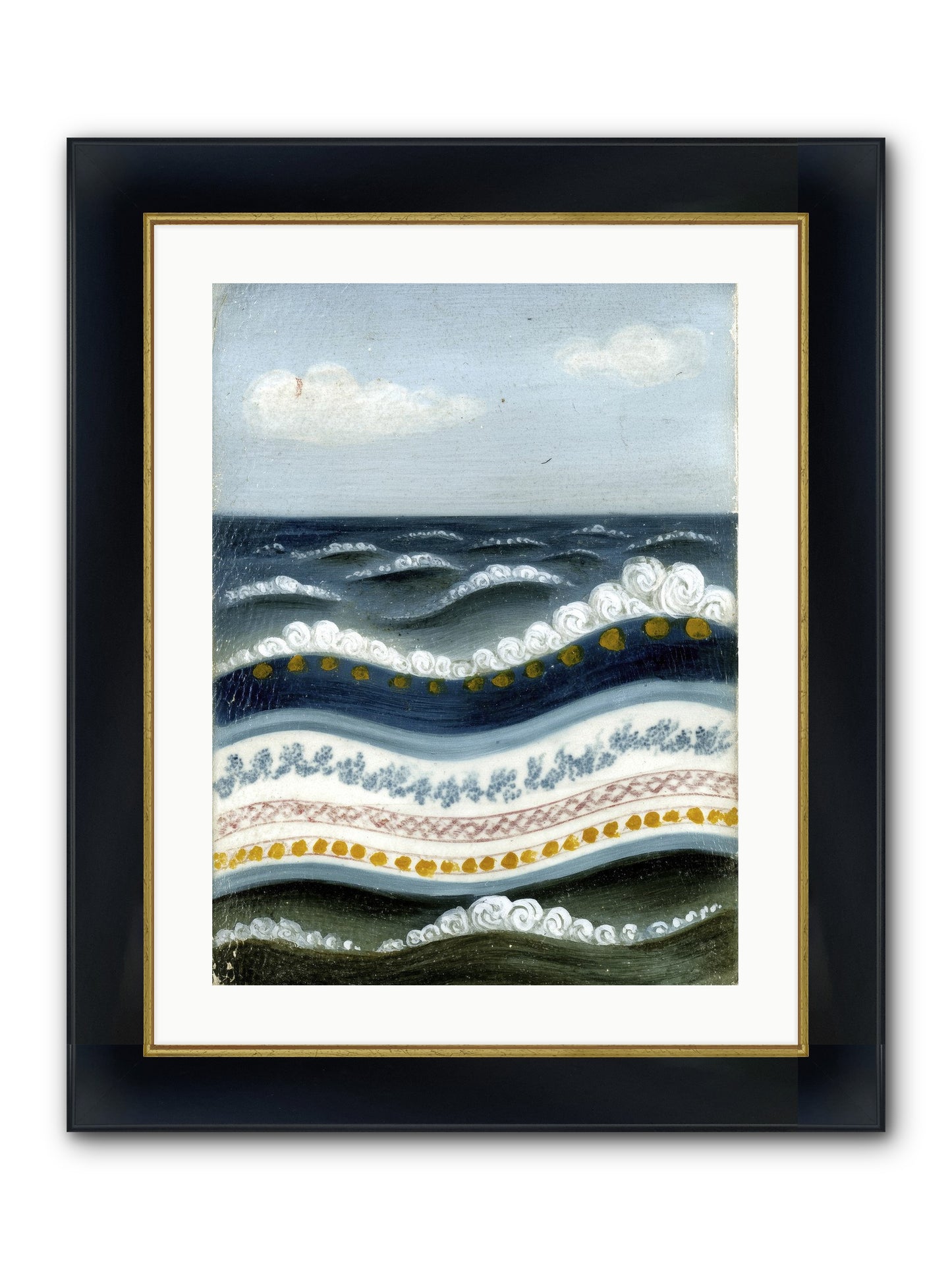 Painted Waters Framed Print - Wide Black w/Gold 18x24