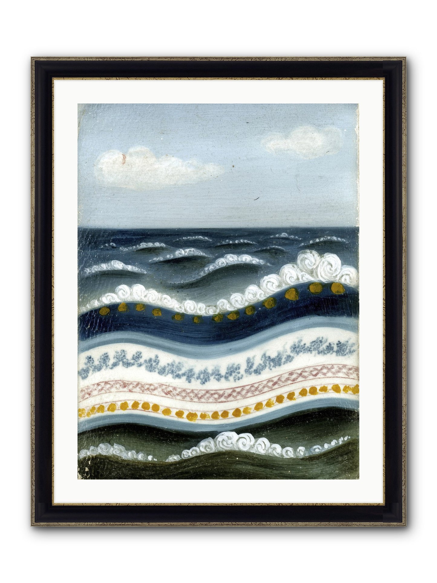 Painted Waters Framed Print - Black & Gold 24x32
