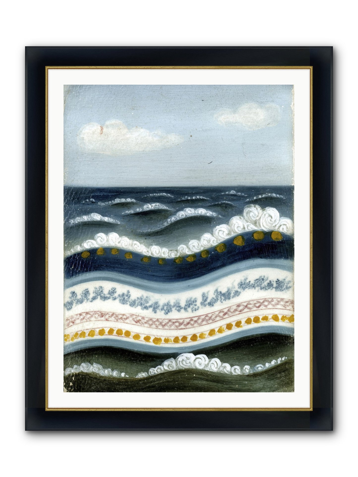 Painted Waters Framed Print - Wide Black w/Gold 30x40
