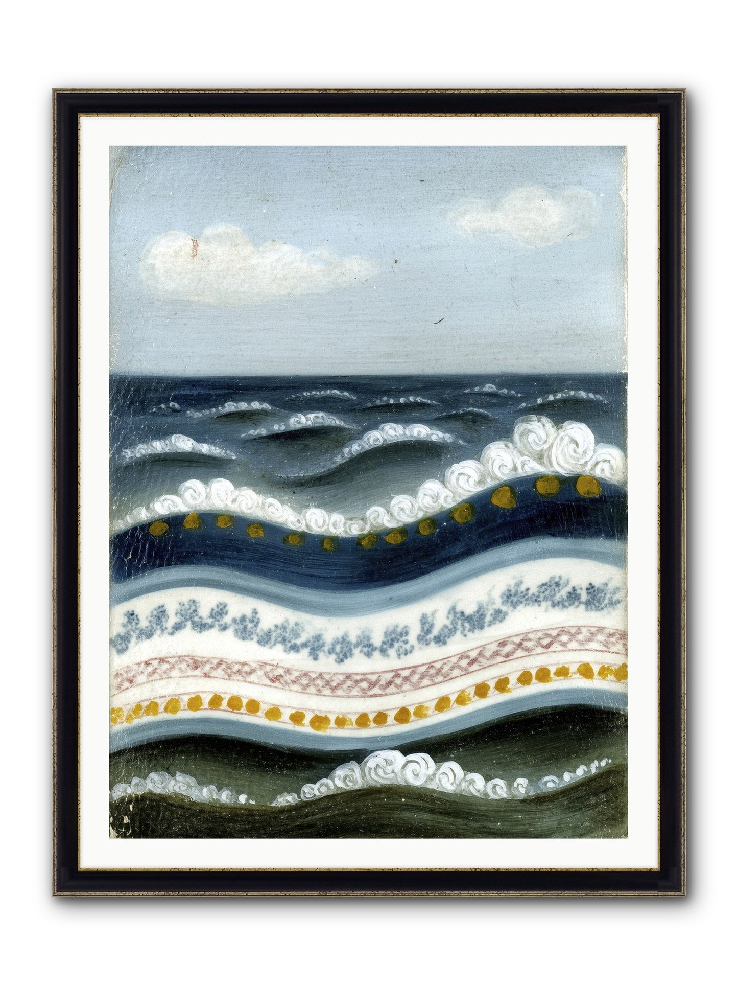 Painted Waters Framed Print - Black & Gold 36x48