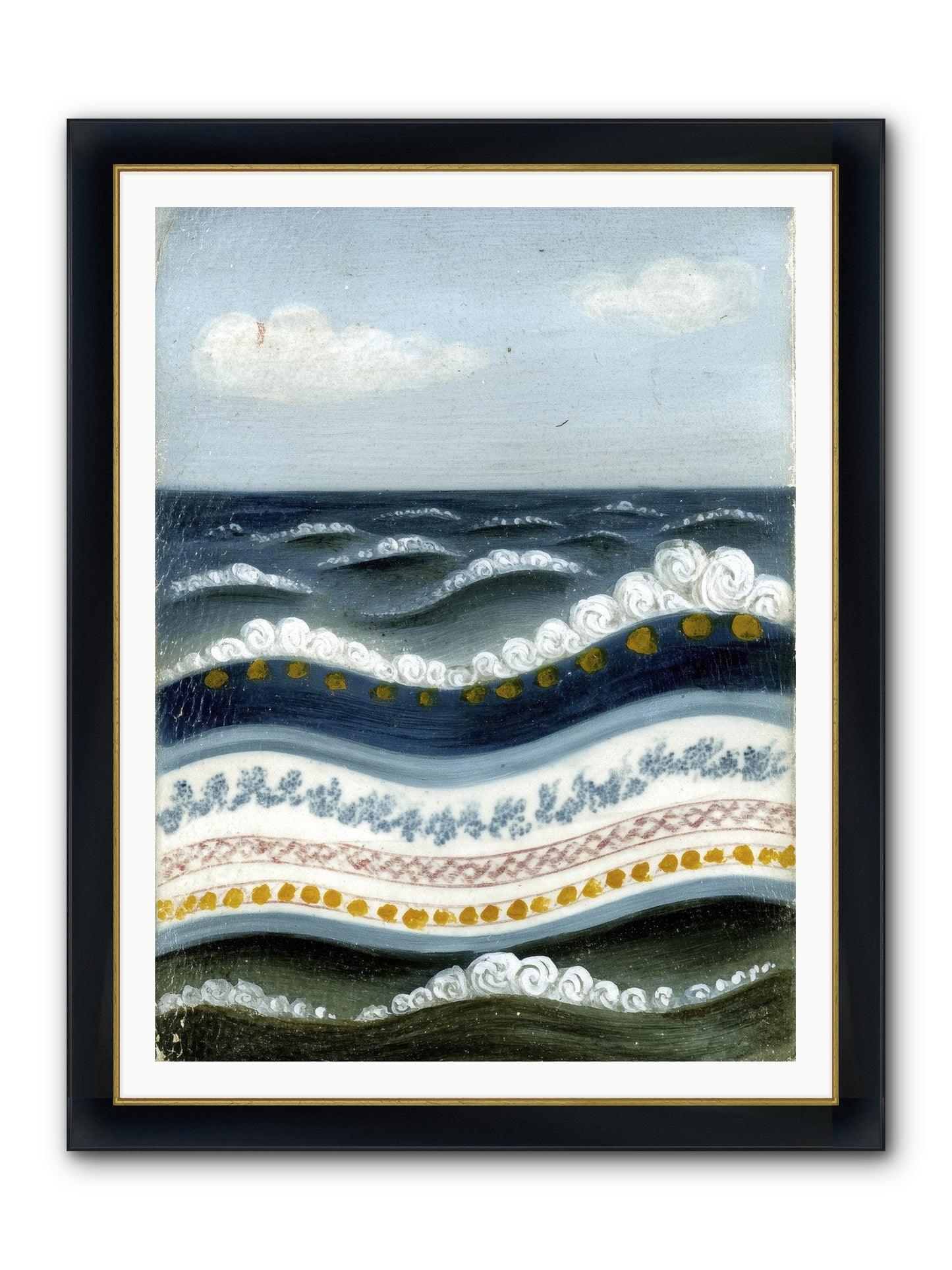 Painted Waters Framed Print - Wide Black w/Gold 36x48