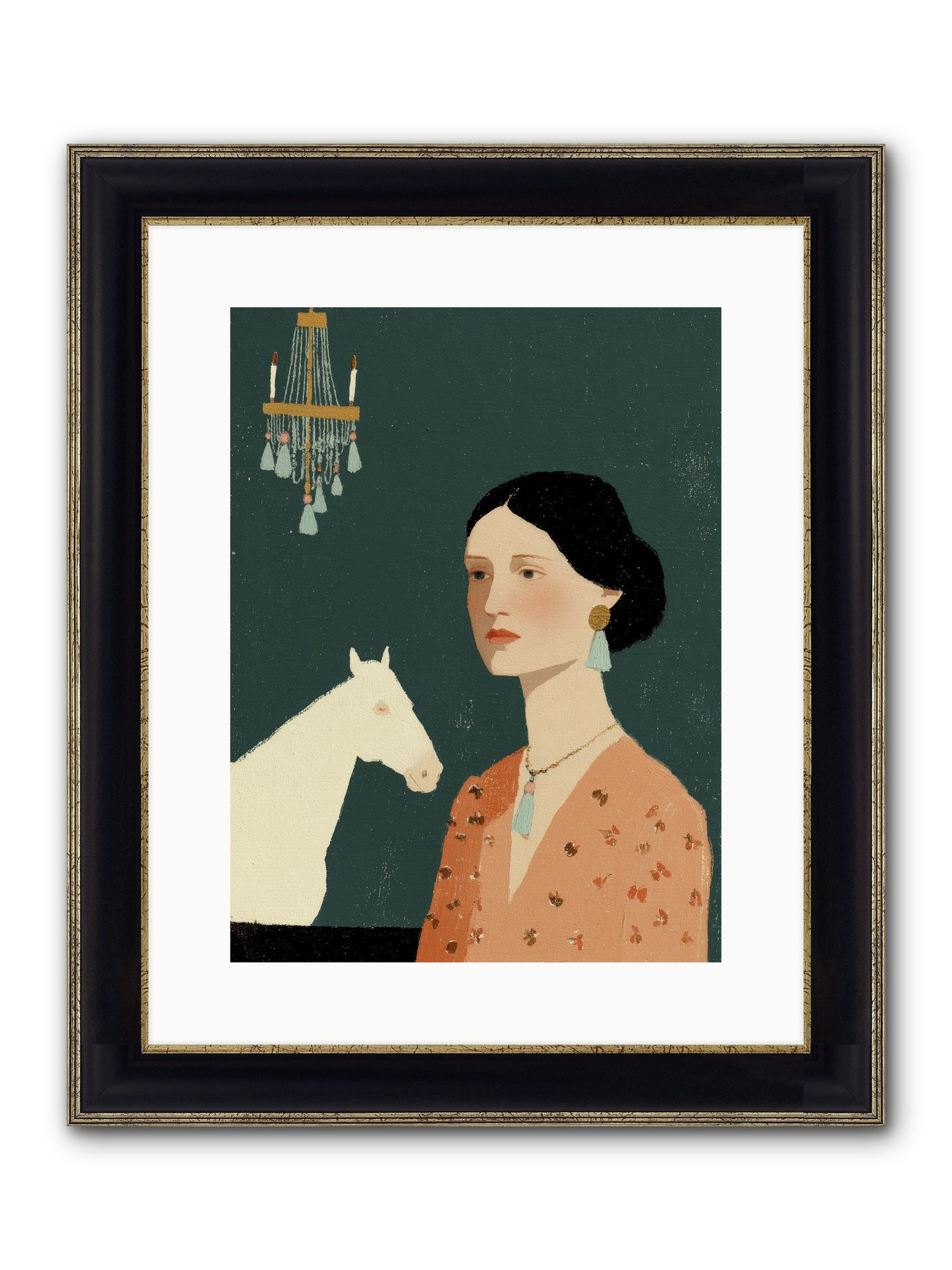 Pale Companions Framed Print - Black & Gold 12x16