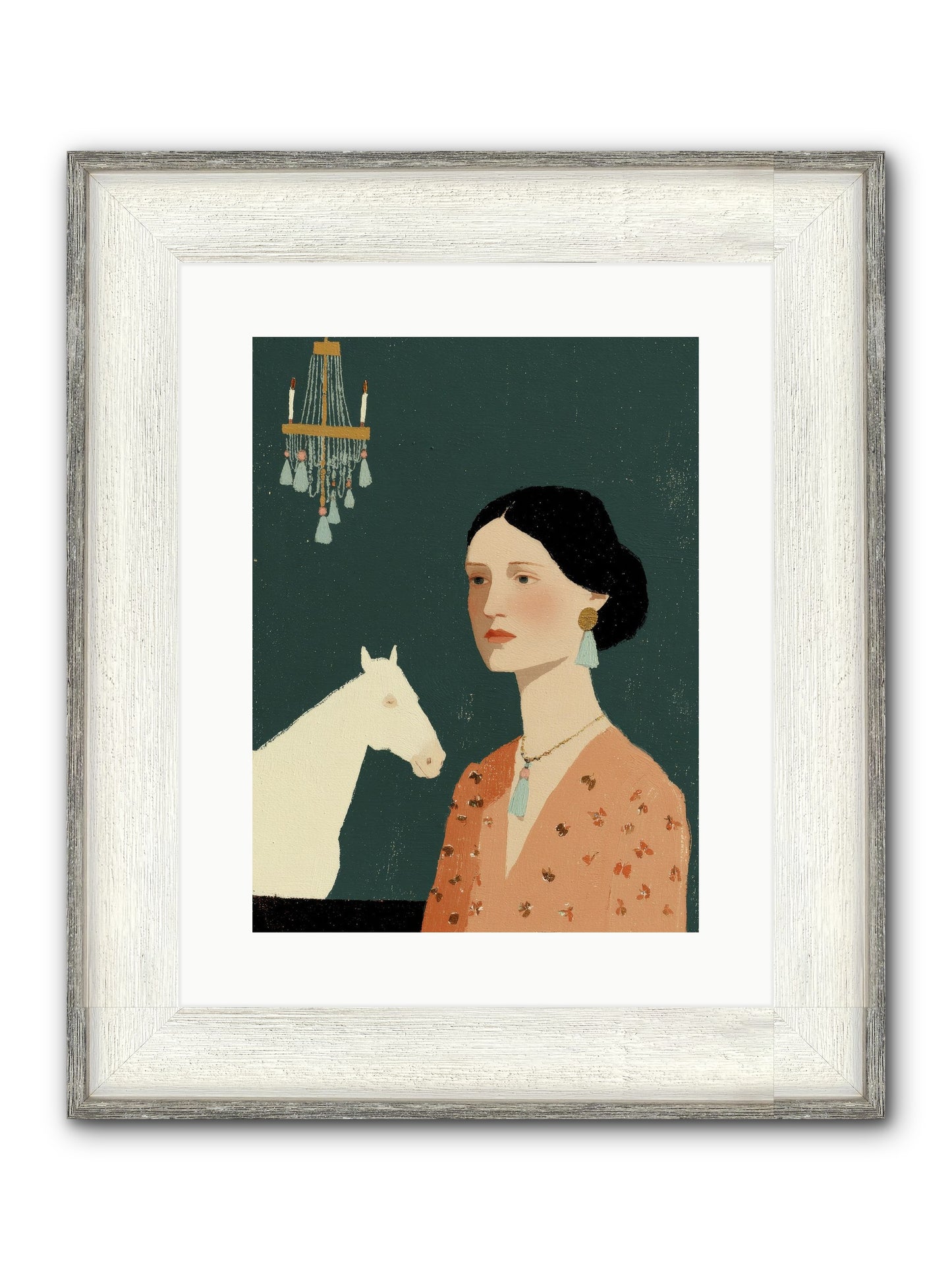 Pale Companions Framed Print - Driftwood White 12x16