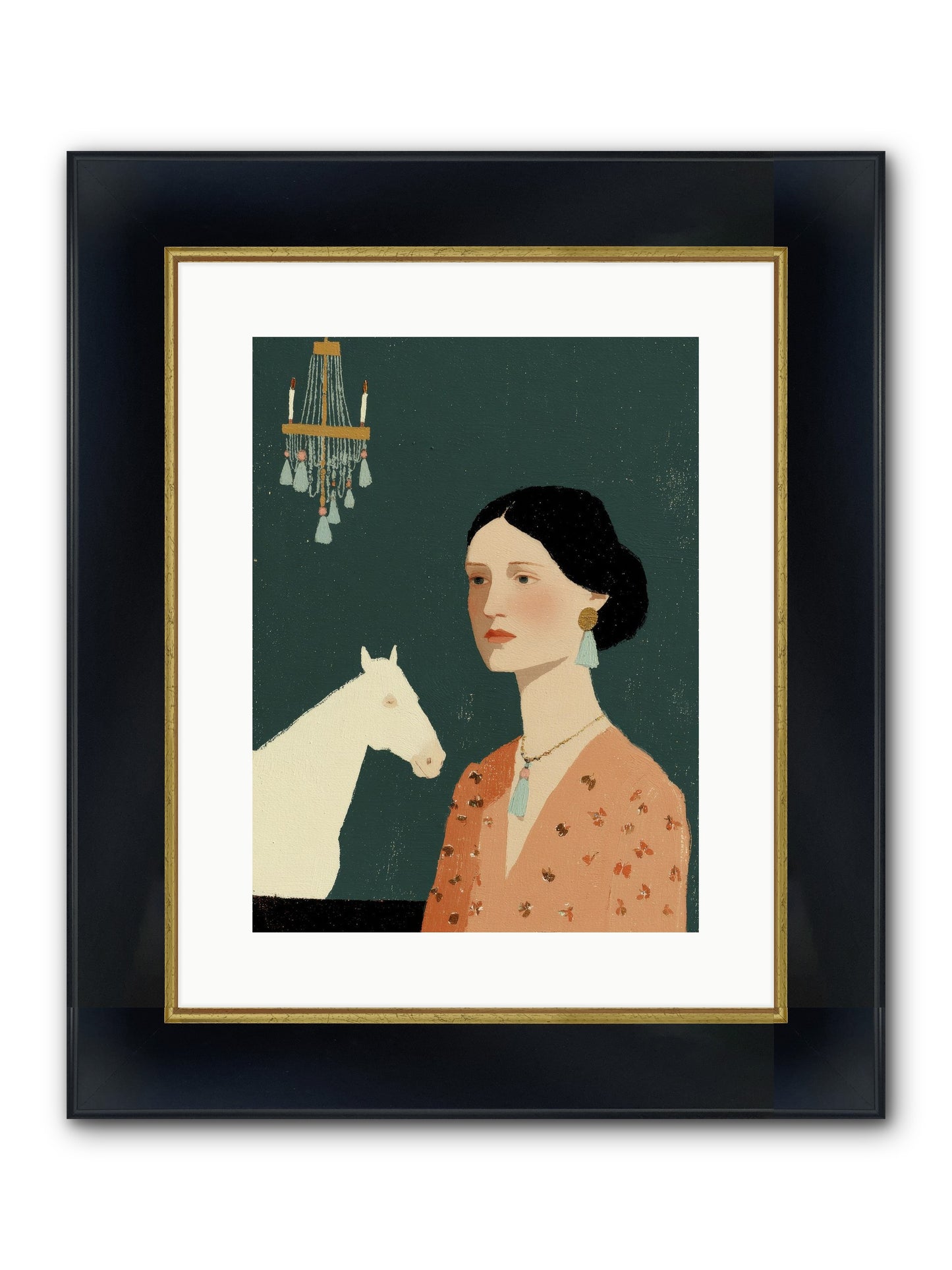 Pale Companions Framed Print - Wide Black w/Gold 12x16
