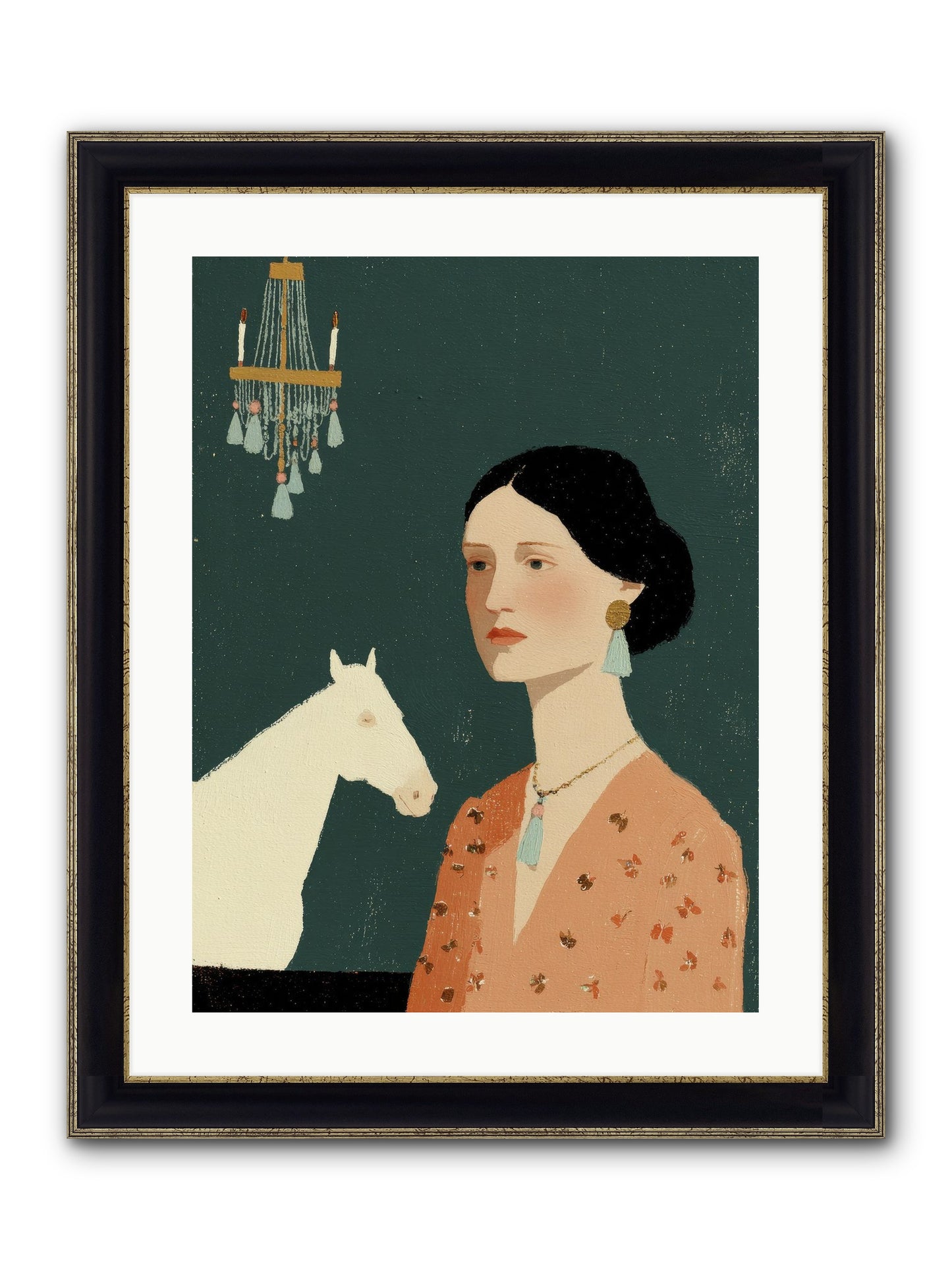 Pale Companions Framed Print - Black & Gold 18x24