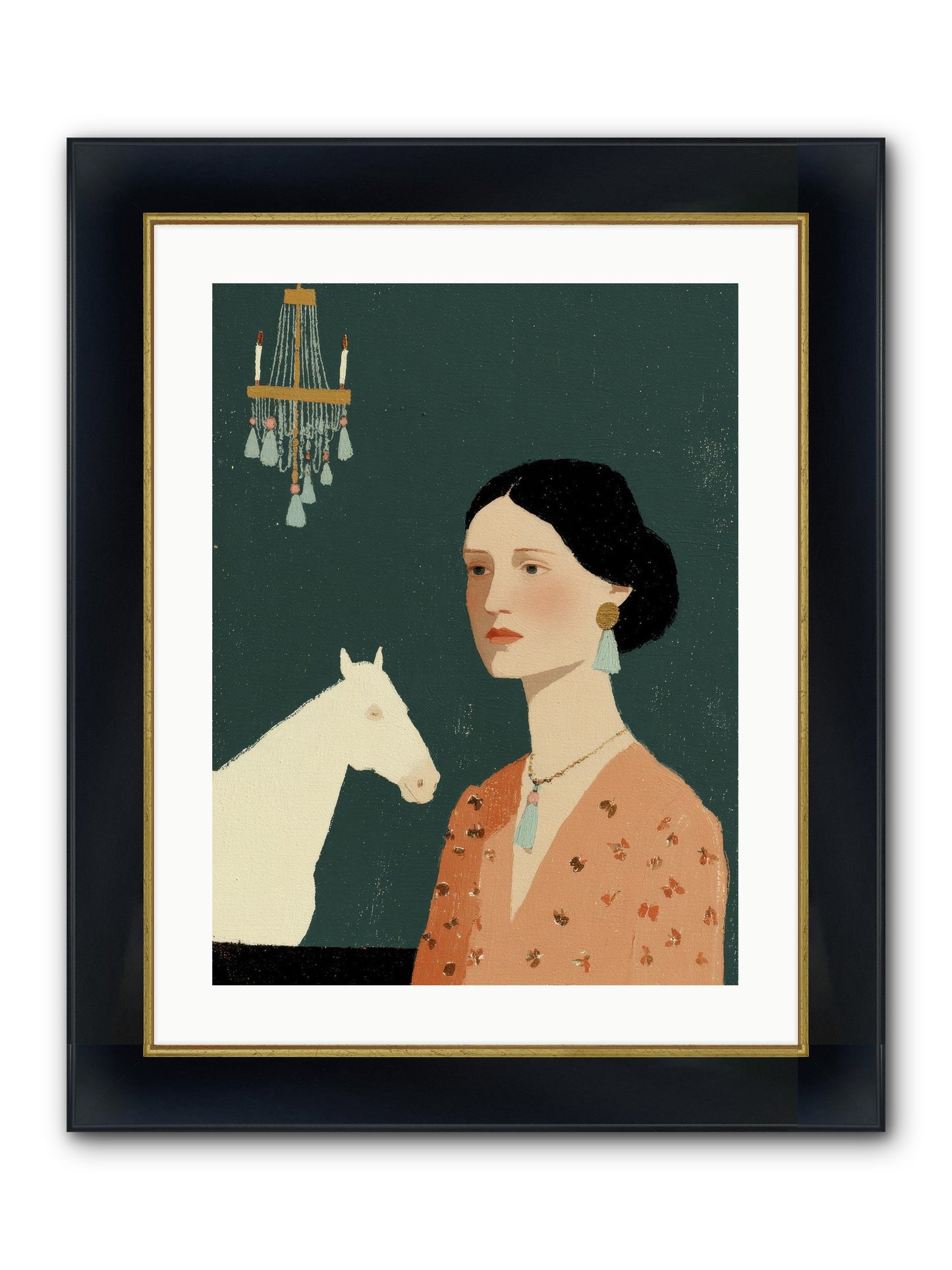 Pale Companions Framed Print - Wide Black w/Gold 18x24