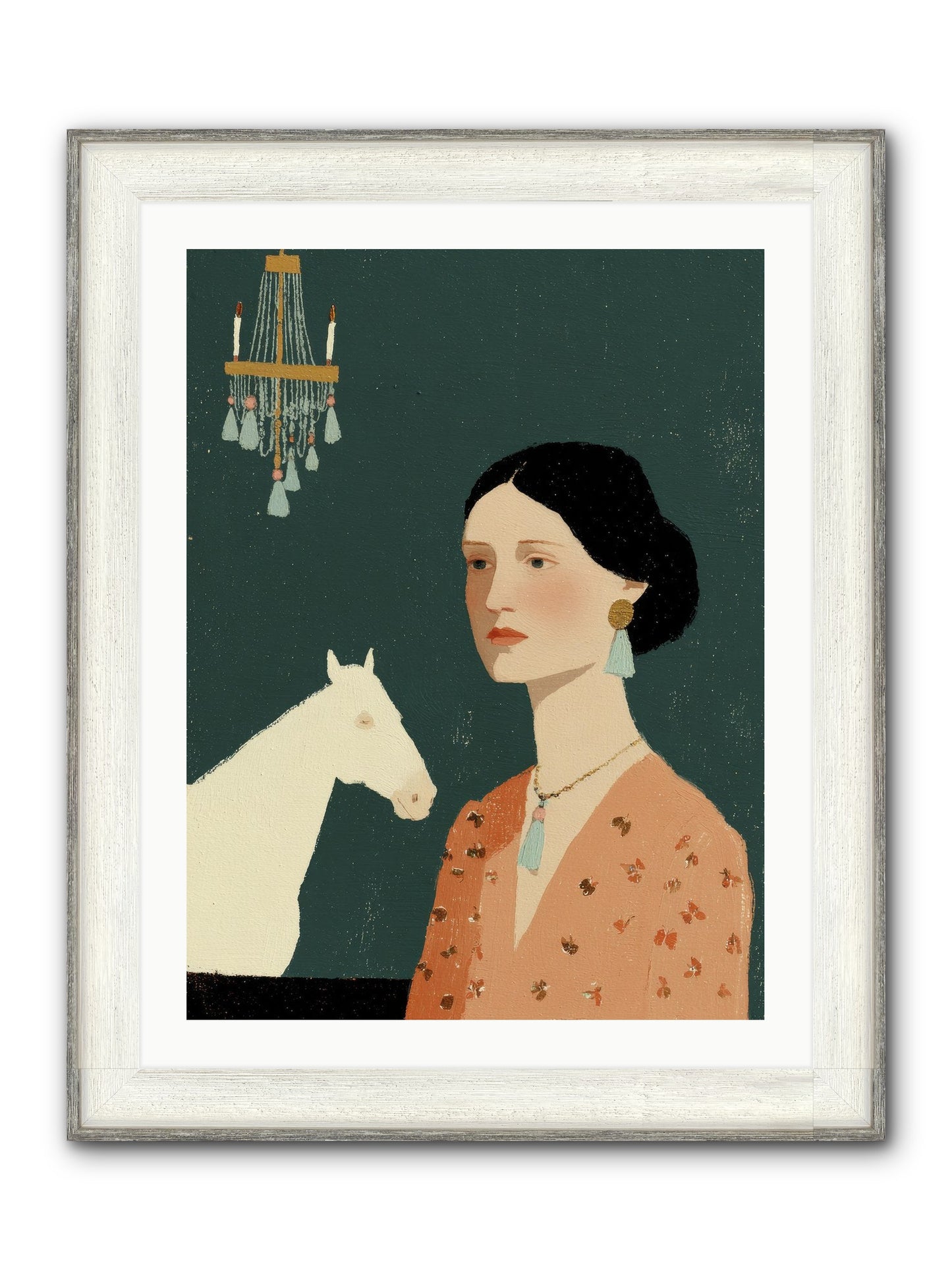 Pale Companions Framed Print - Driftwood White 24x32