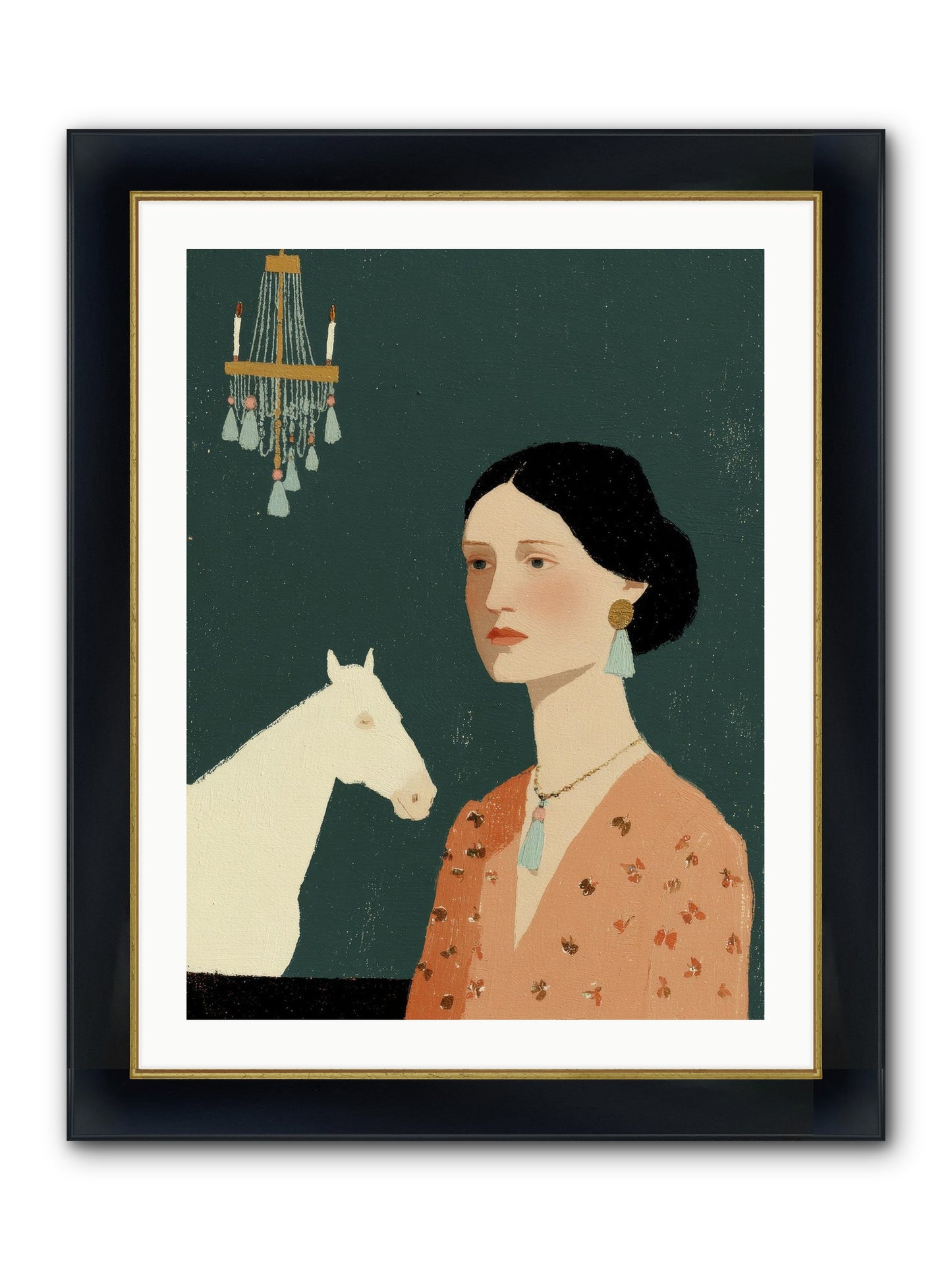 Pale Companions Framed Print - Wide Black w/Gold 24x32