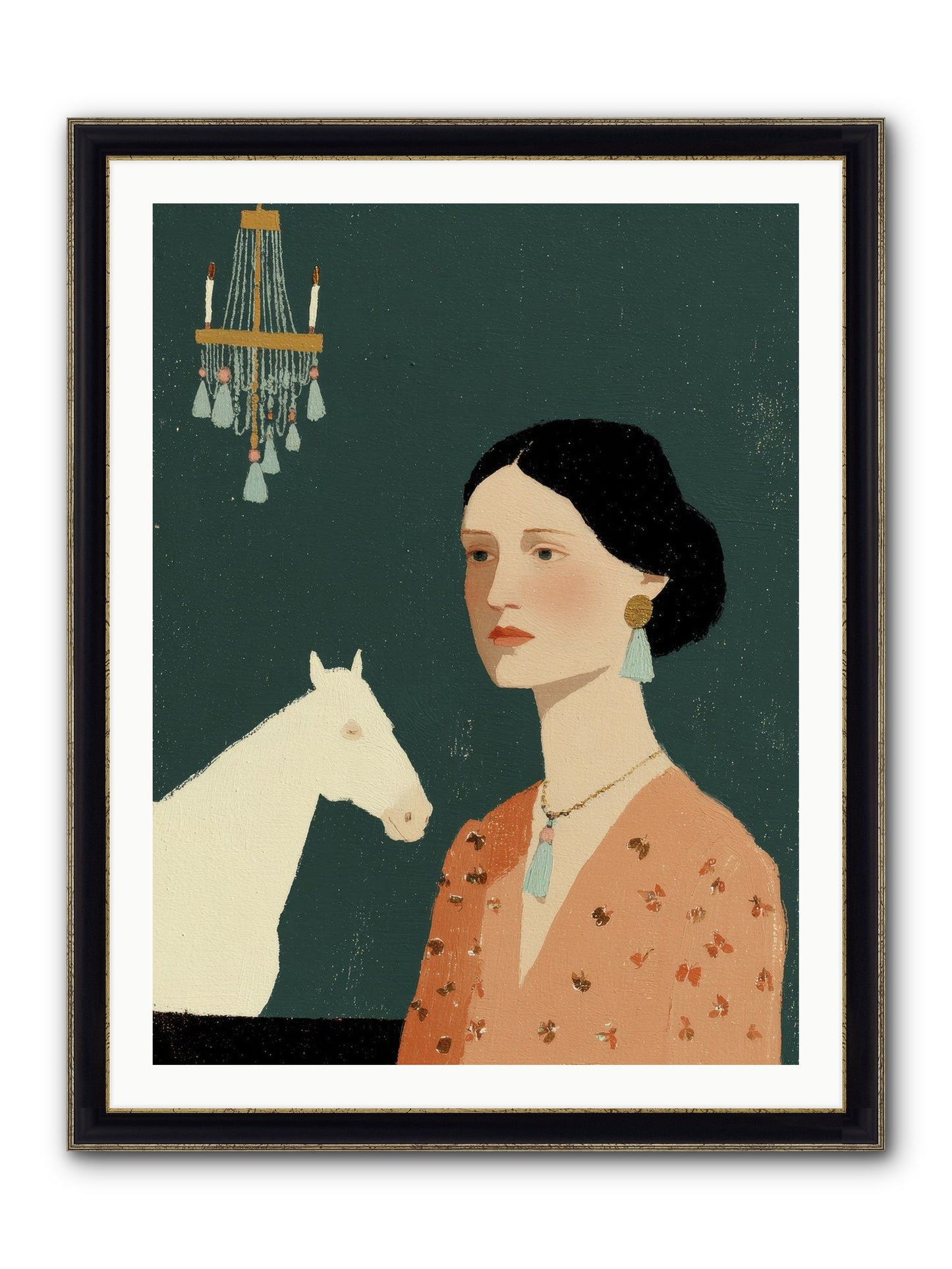 Pale Companions Framed Print - Black & Gold 30x40