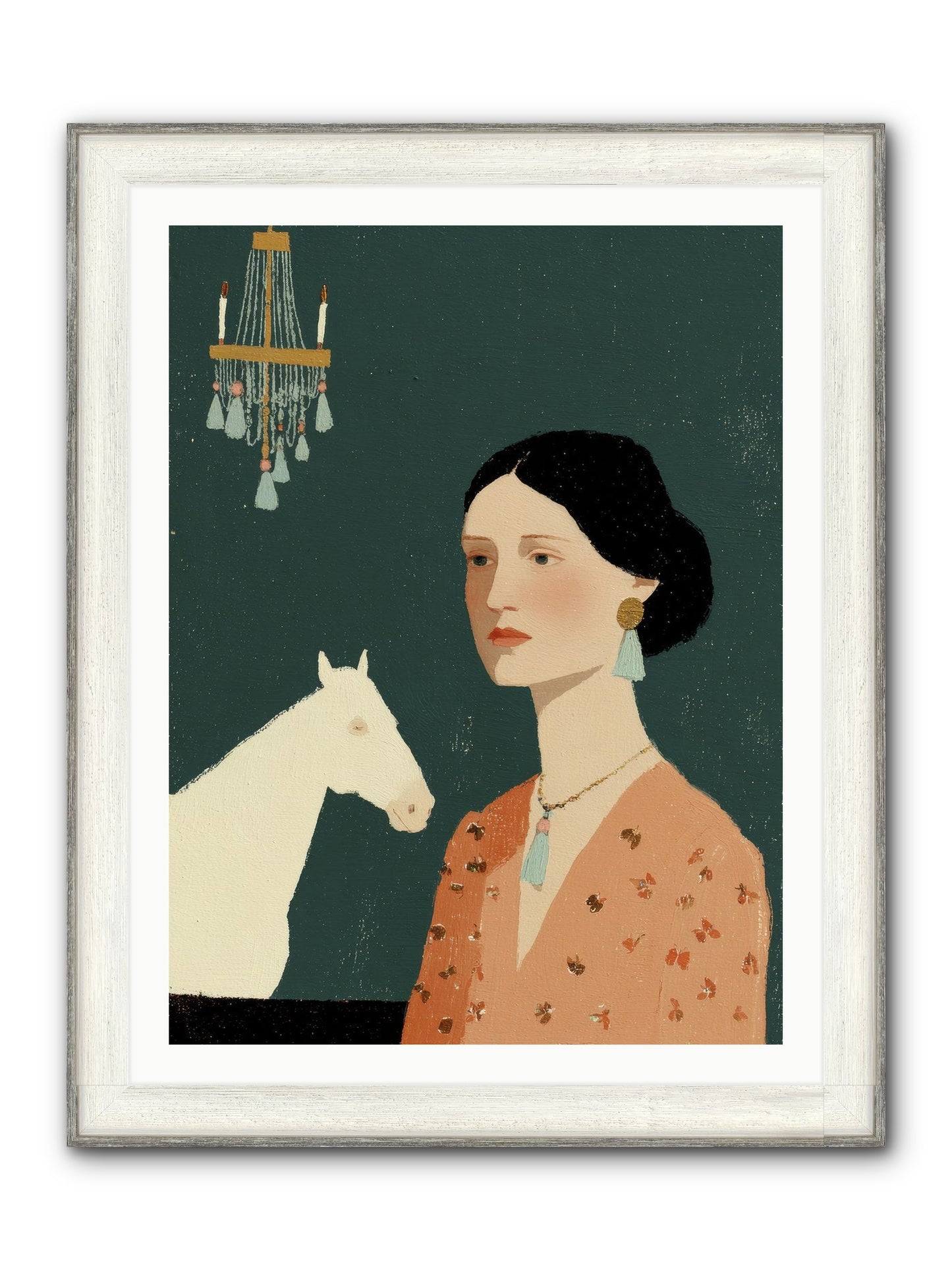 Pale Companions Framed Print - Driftwood White 30x40