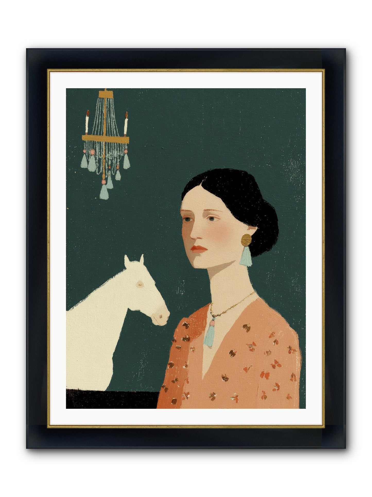 Pale Companions Framed Print - Wide Black w/Gold 30x40