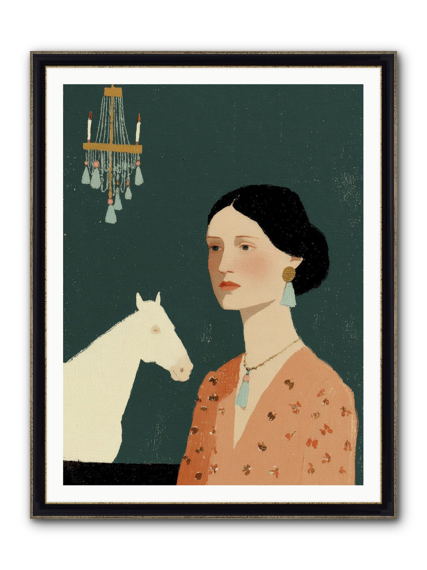 Pale Companions Framed Print - Black & Gold 36x48